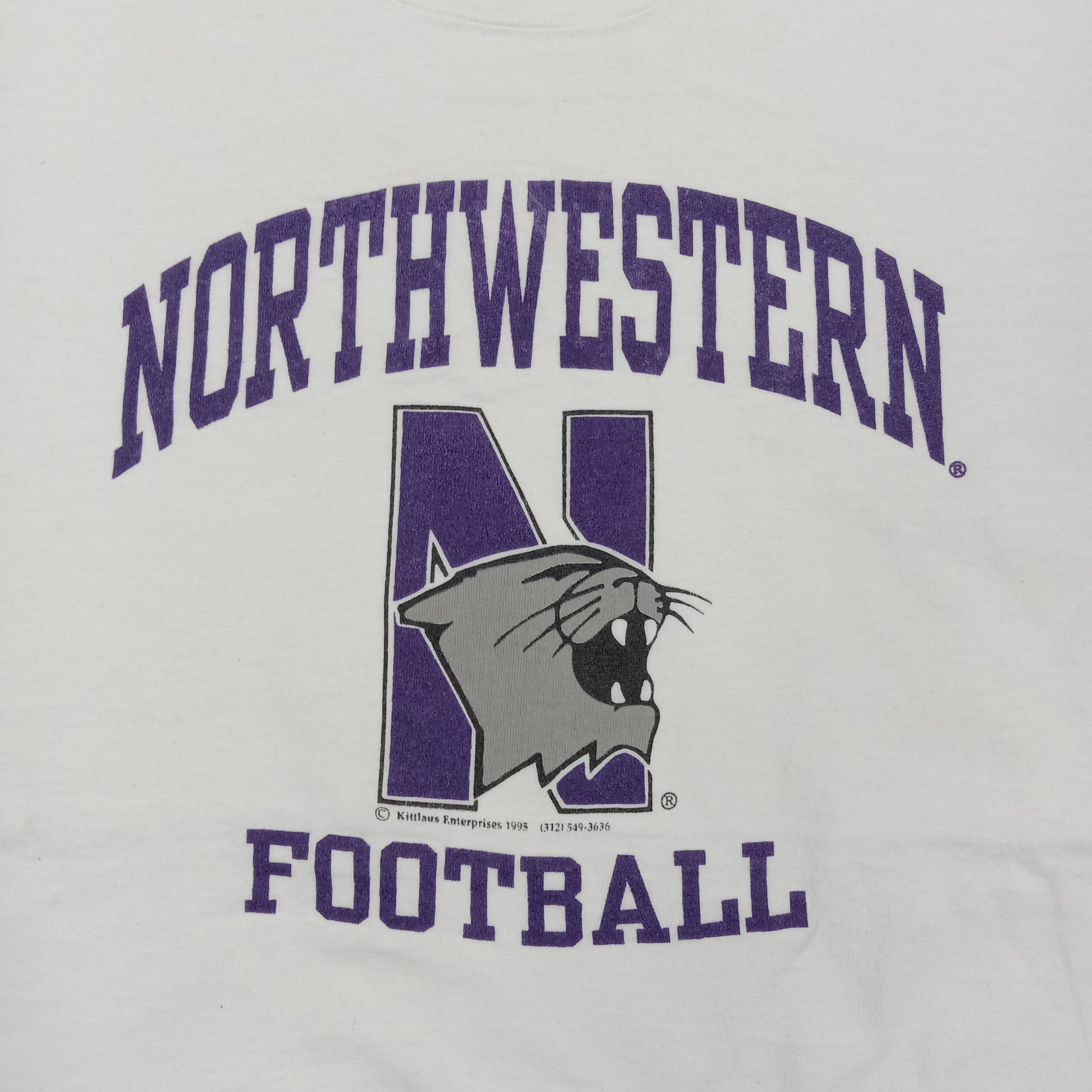 NFL 90's North Western Wildcats Football Team Tshirt C285N58 Size US L / EU 52-54 / 3 - 2 Thumbnail
