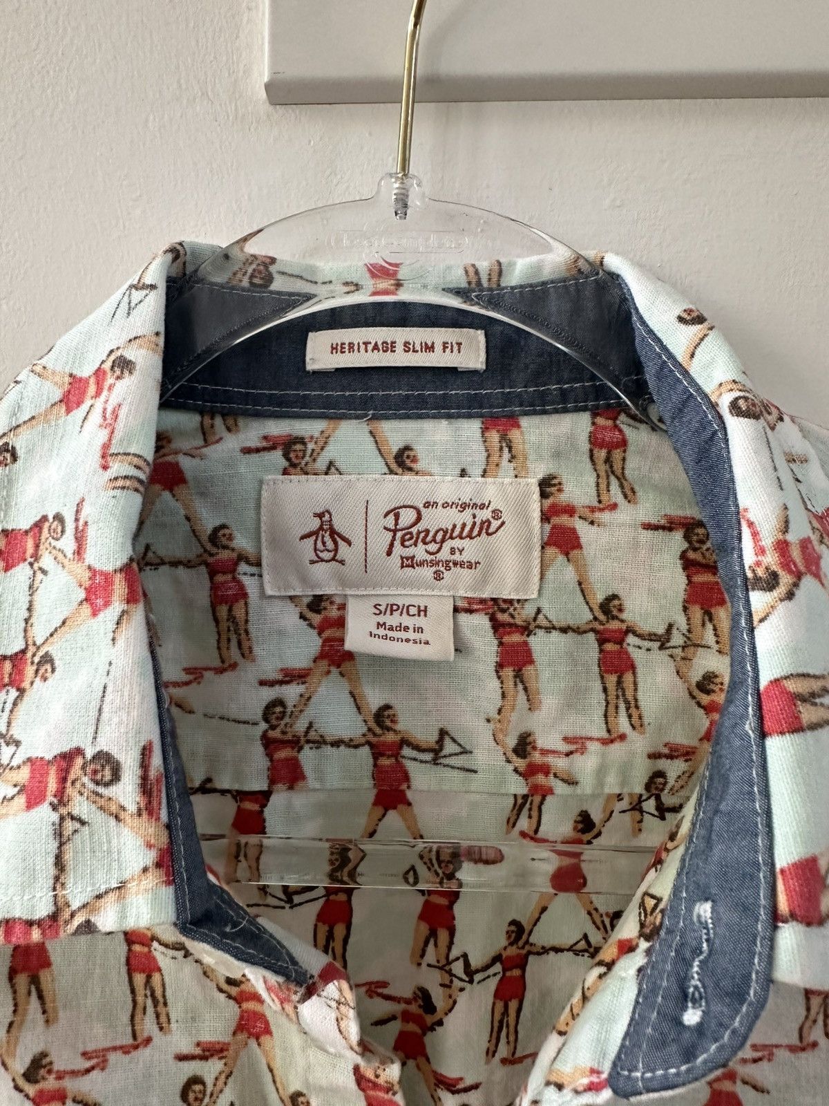 Original Penguin Waterskiing Girls Pattern Button-down Shirt Size US S / EU 44-46 / 1 - 3 Thumbnail