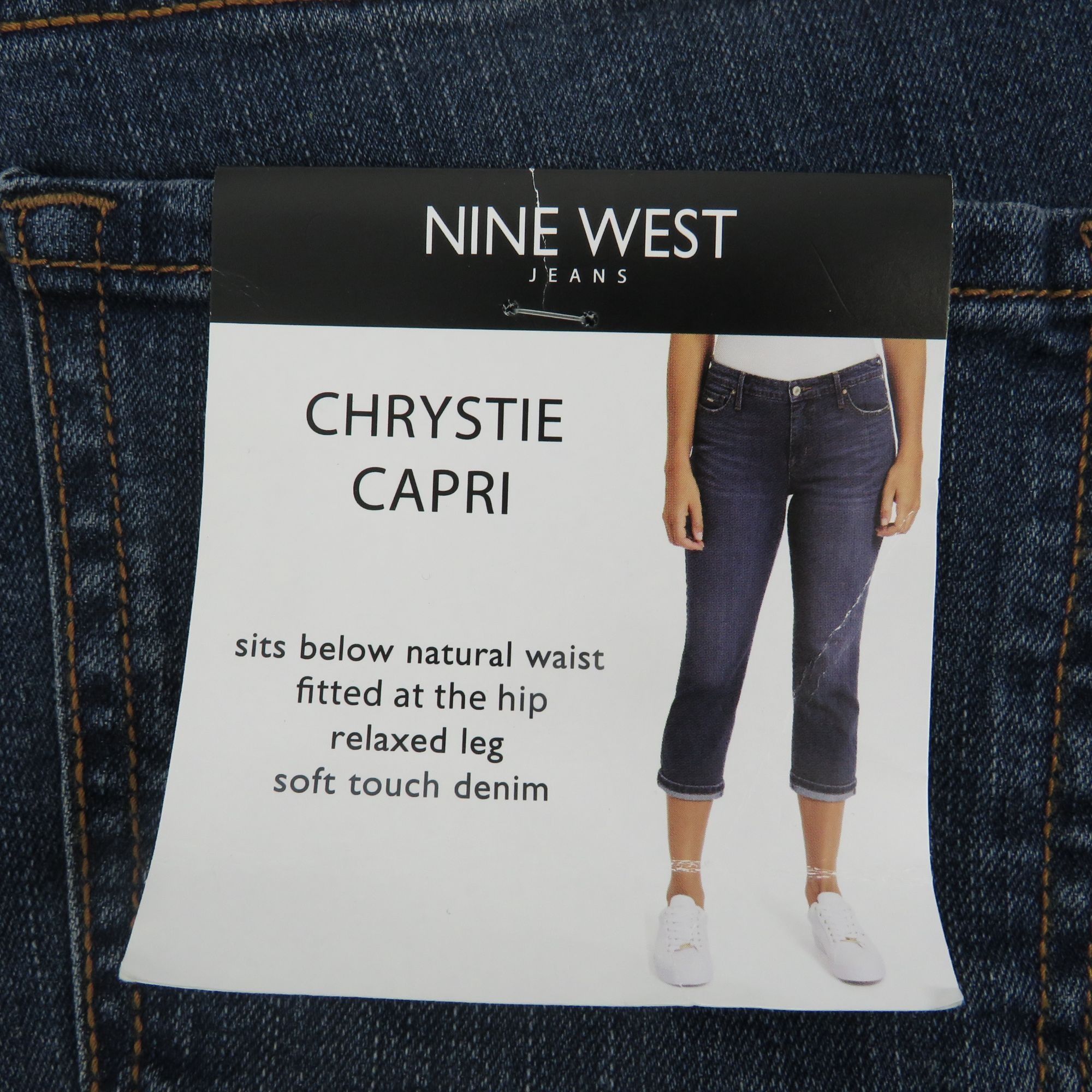 Nine West Nine West Chrystie Capri Jeans Soft Touch Denim Relaxed Fit Size 30" / US 8 / IT 44 - 3 Thumbnail