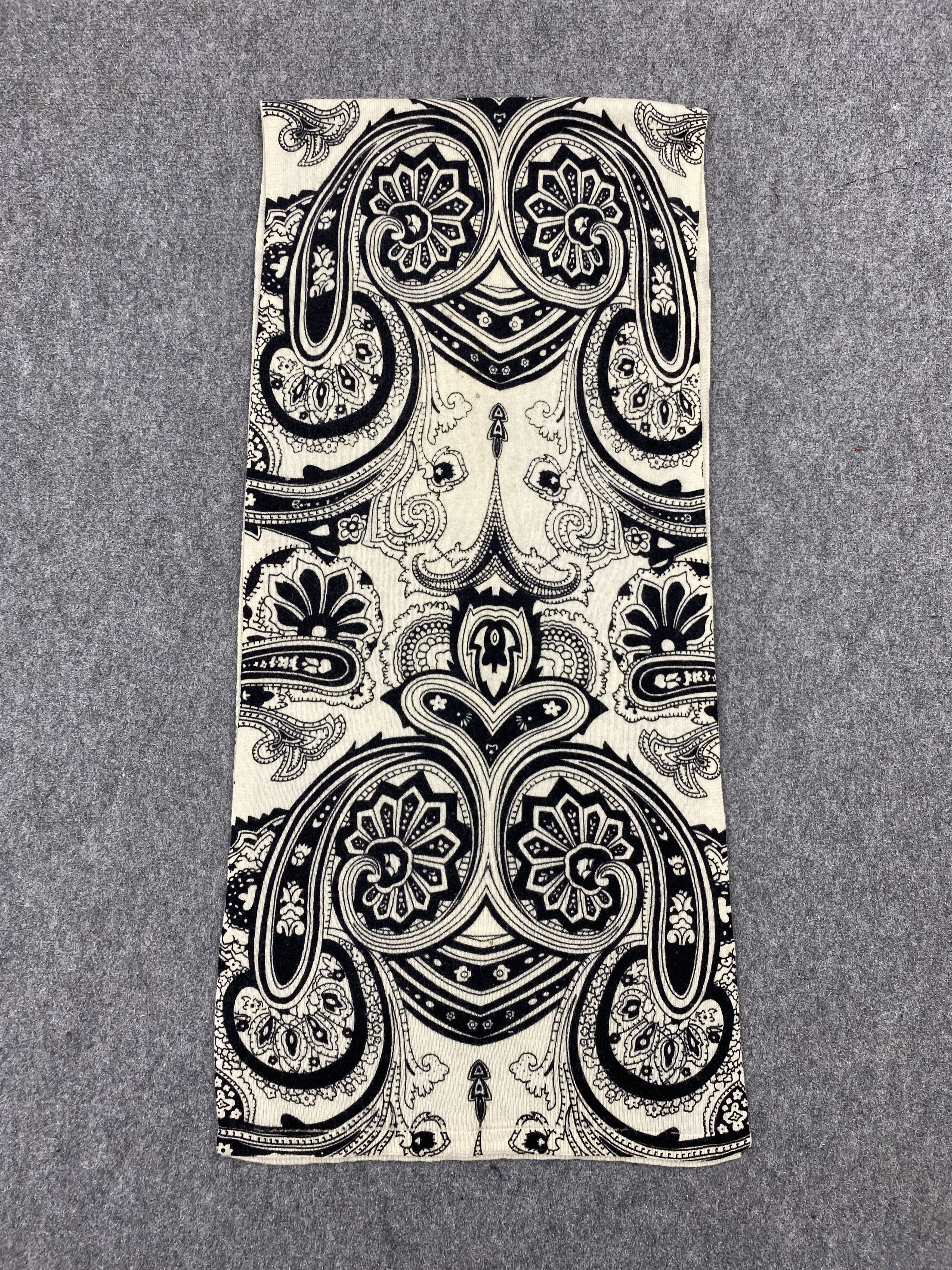 Other Codello Paisley Black White Scarf Muffler - SC0028 Size ONE SIZE - 3 Thumbnail