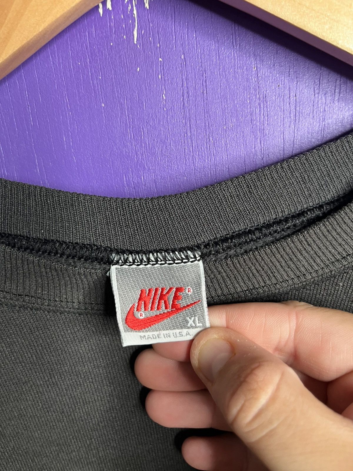 Nike × Vintage Vintage 90s Nike air double logo crewneck Size US XL / EU 56 / 4 - 4 Thumbnail