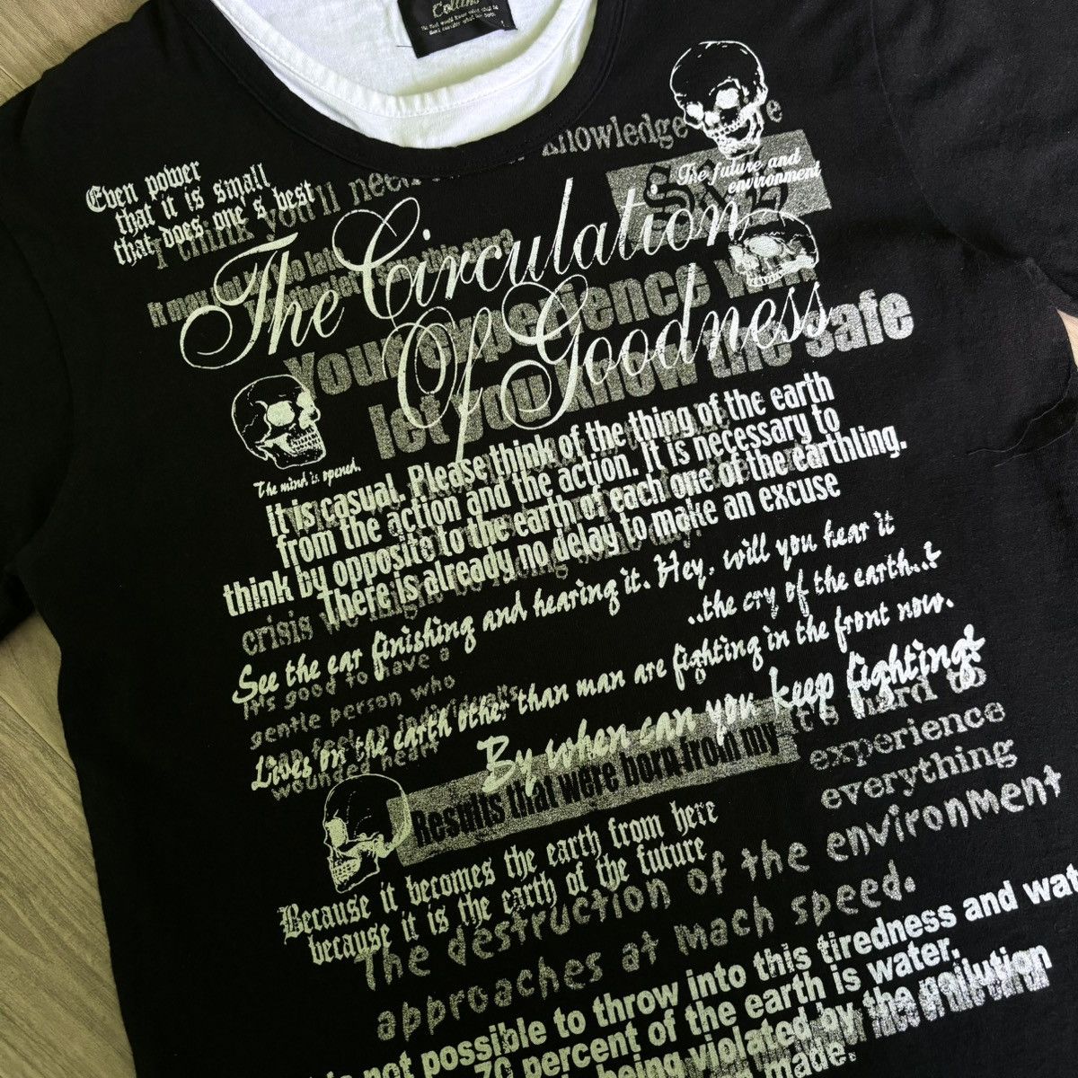KMRii × Le Grande Bleu (L.G.B.) × Yasuyuki Ishii Collins Gothic Poem double layer Punk Style Size US L / EU 52-54 / 3 - 3 Thumbnail