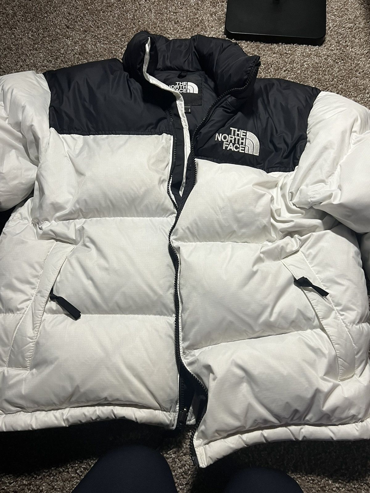 The North Face The north face white and black puffer jacket