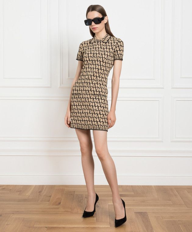 Valentino os11x0724 Mini Dress in Beige/Black Size M / US 6-8 / IT 42-44 - 2 Thumbnail