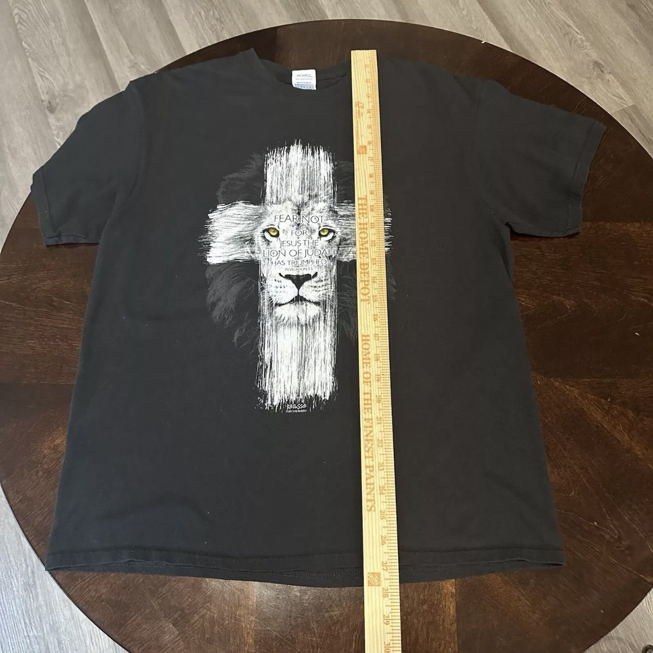 Delta Vintage Y2K Jesus Christian Lion Cross Short Sleeve Shirt Size US L / EU 52-54 / 3 - 6 Thumbnail