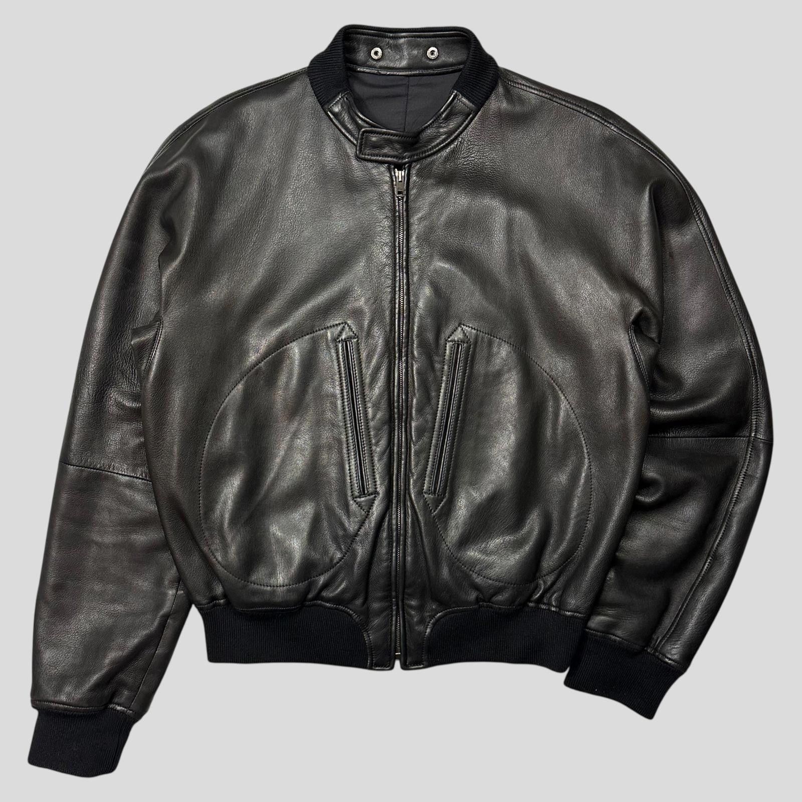 Gucci Gucci by Tom Ford FW03 Leather Silk Pleat Flight Jacket M/L Size US M / EU 48-50 / 2 - 4 Thumbnail
