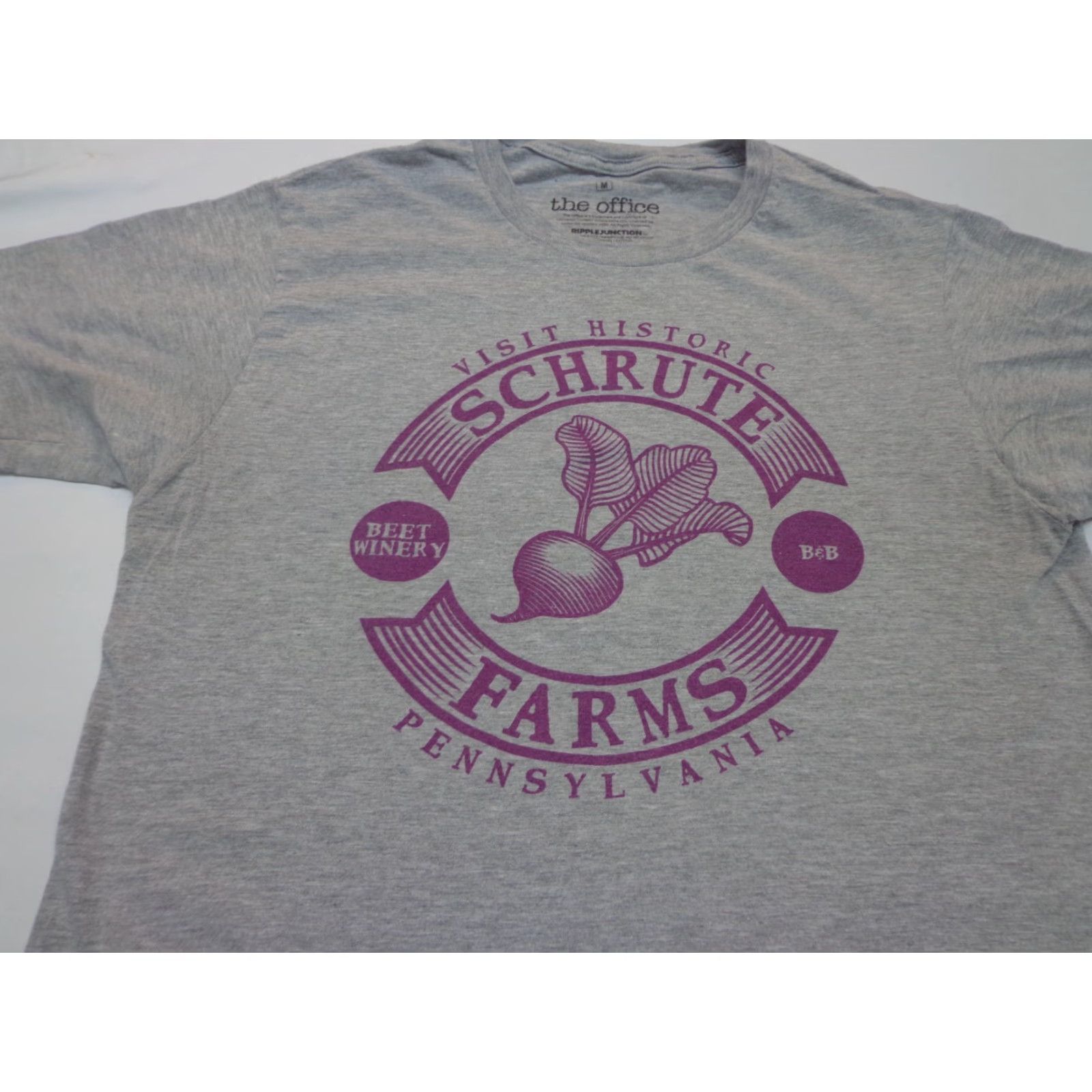 Ripple Junction The Office Schrute Farms Visit Graphic Gray T Shirt M Mens Size US M / EU 48-50 / 2 - 2 Thumbnail