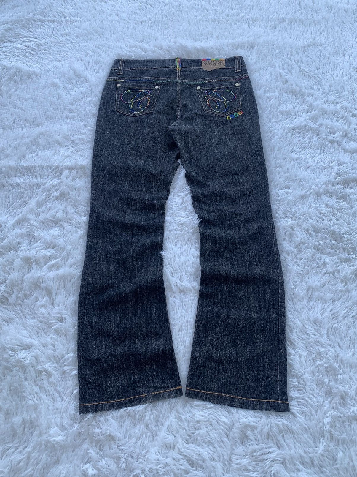 Rare Coogi Rainbow Stitch Flared Jeans