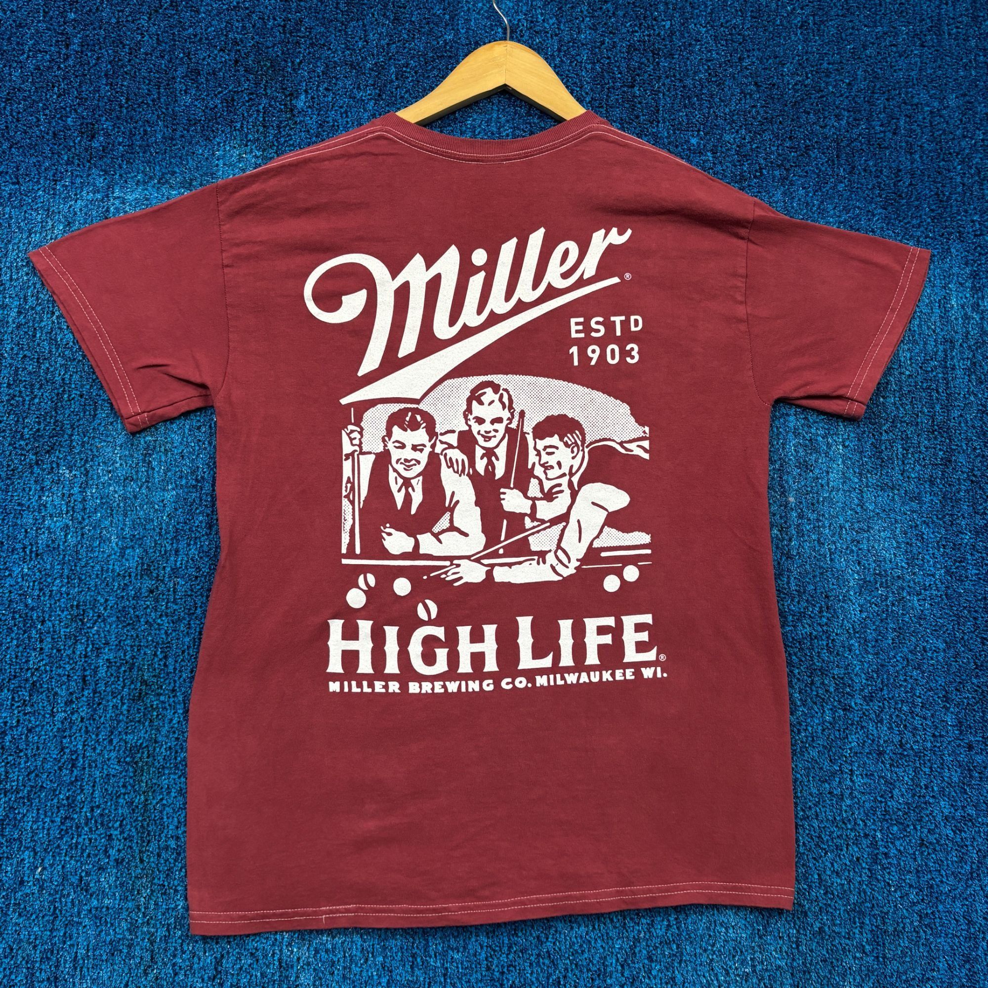 Miller High Life Billiards Pool Hall Miller Brewing Co Tee M