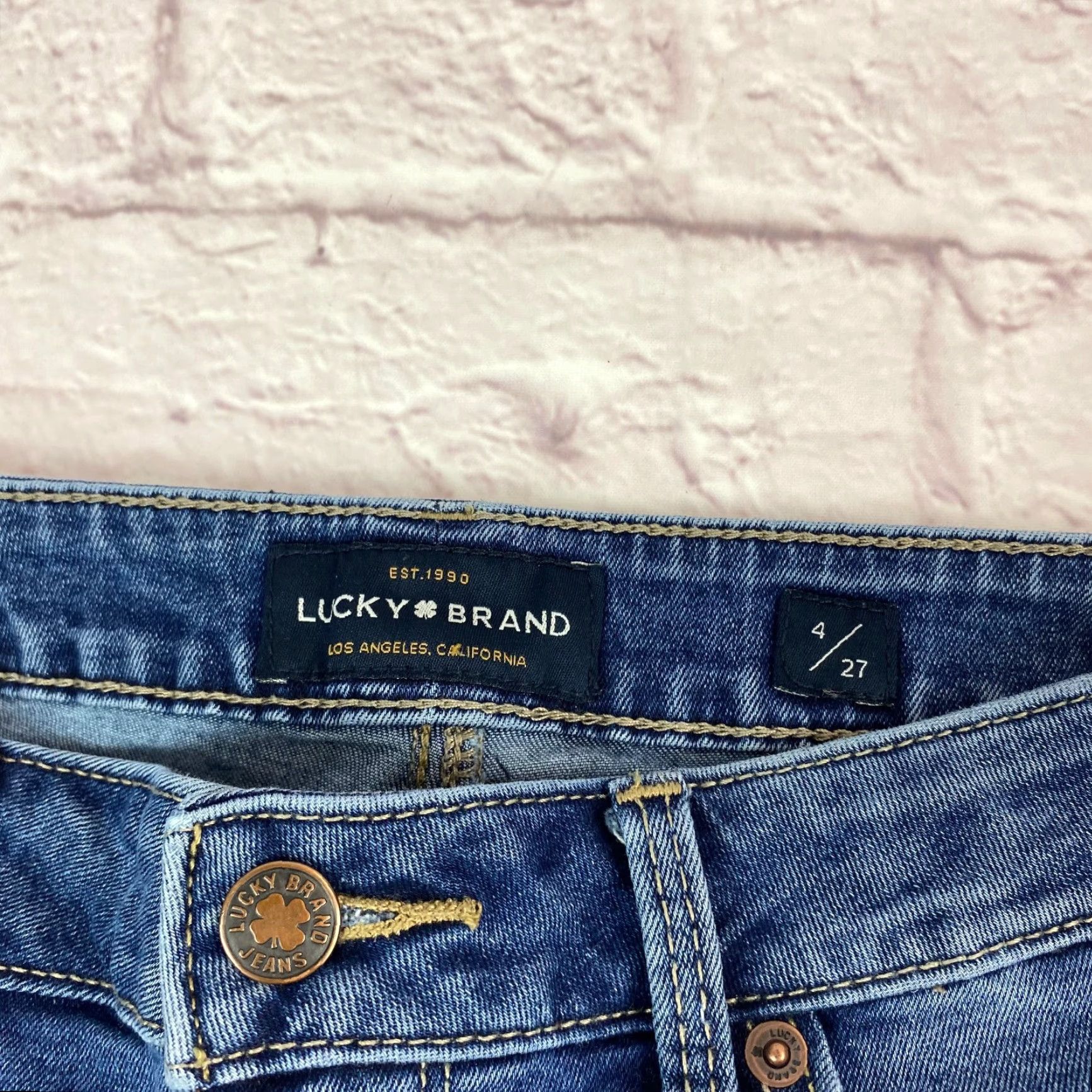 Lucky Brand Lucky Brand Jeans Womens Size 4/27 Lolita Skinny Low-Rise Raw Hem Medium Wash Blue 90s Size 27" / US 4 / IT 40 - 2 Thumbnail