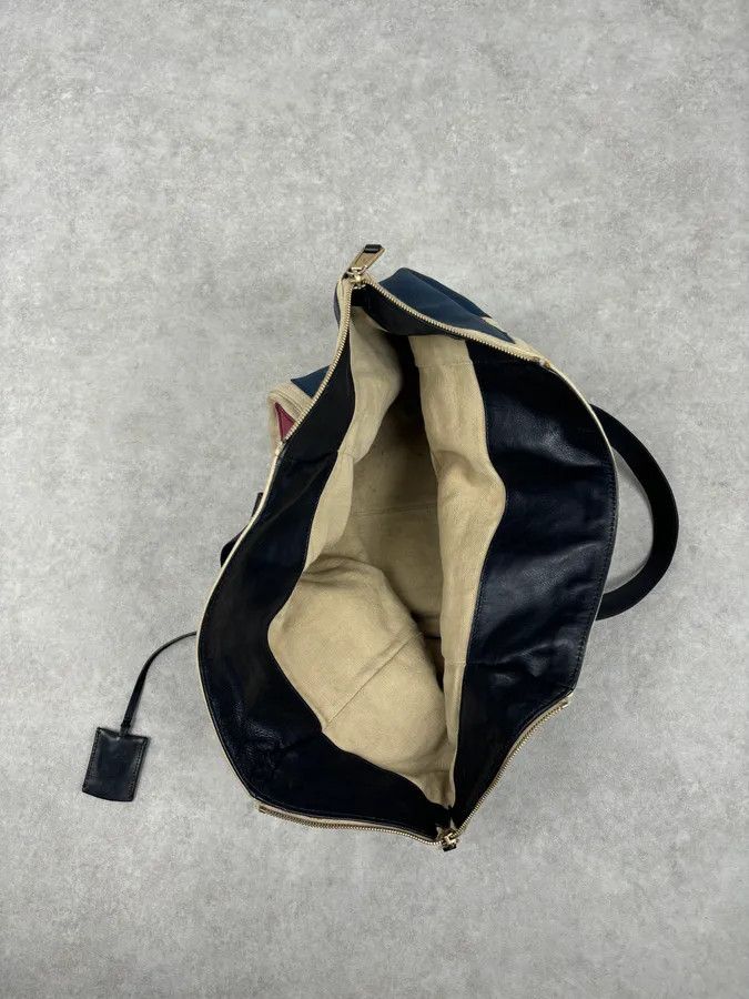 Yves Saint Laurent 2000s Yves Saint Laurent Burgundy Leather Colorblock Handle Bag Size ONE SIZE - 13 Thumbnail