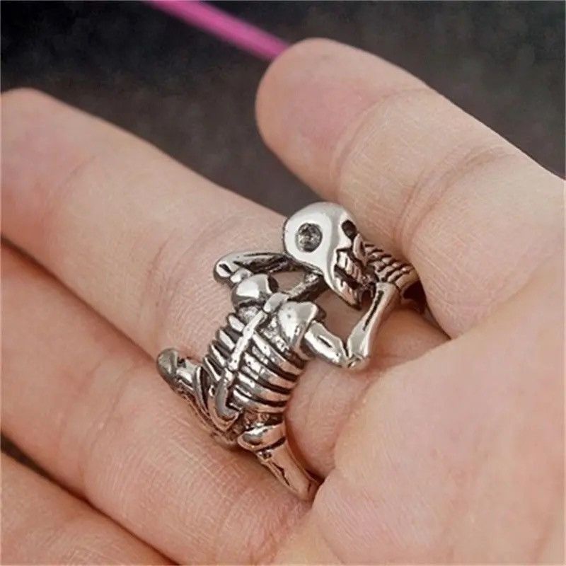 Jewelry Vintage skull Ring Size ONE SIZE - 3 Thumbnail