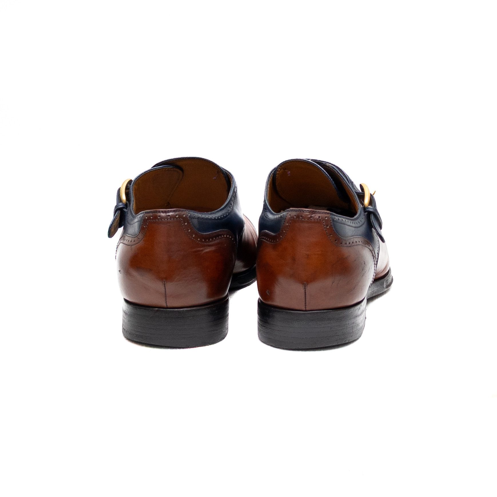 Gucci Gucci Men’s Leather Monk Strap Brogue Cap Toe Dress Shoes 9 Size US 9 / EU 42 - 6 Thumbnail