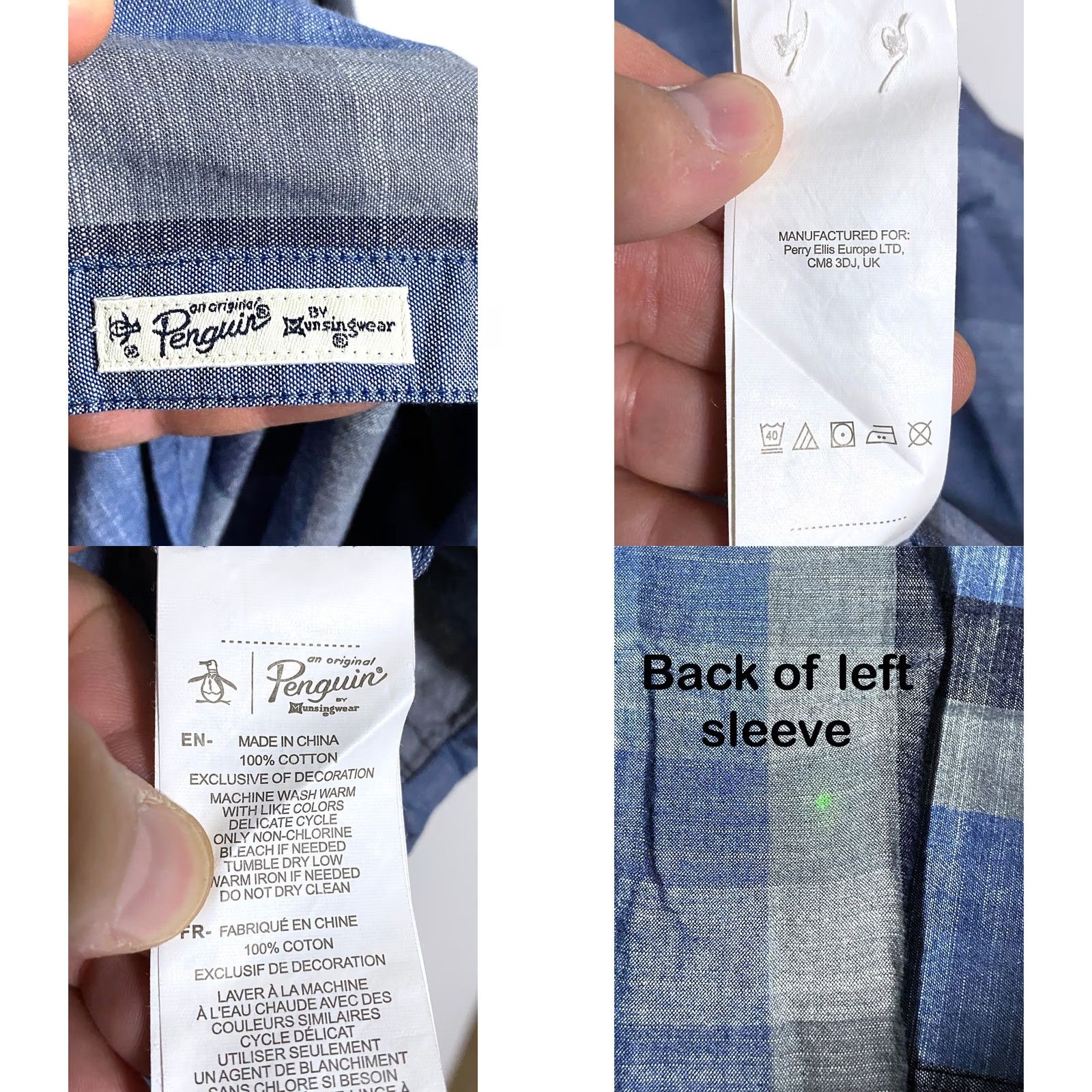 Vintage Penguin Heritage Slim Fit Button Shirt Mens 2XL Blue Gray Plaid Check Pocket Shirt Size US XXL / EU 58 / 5 - 8 Thumbnail