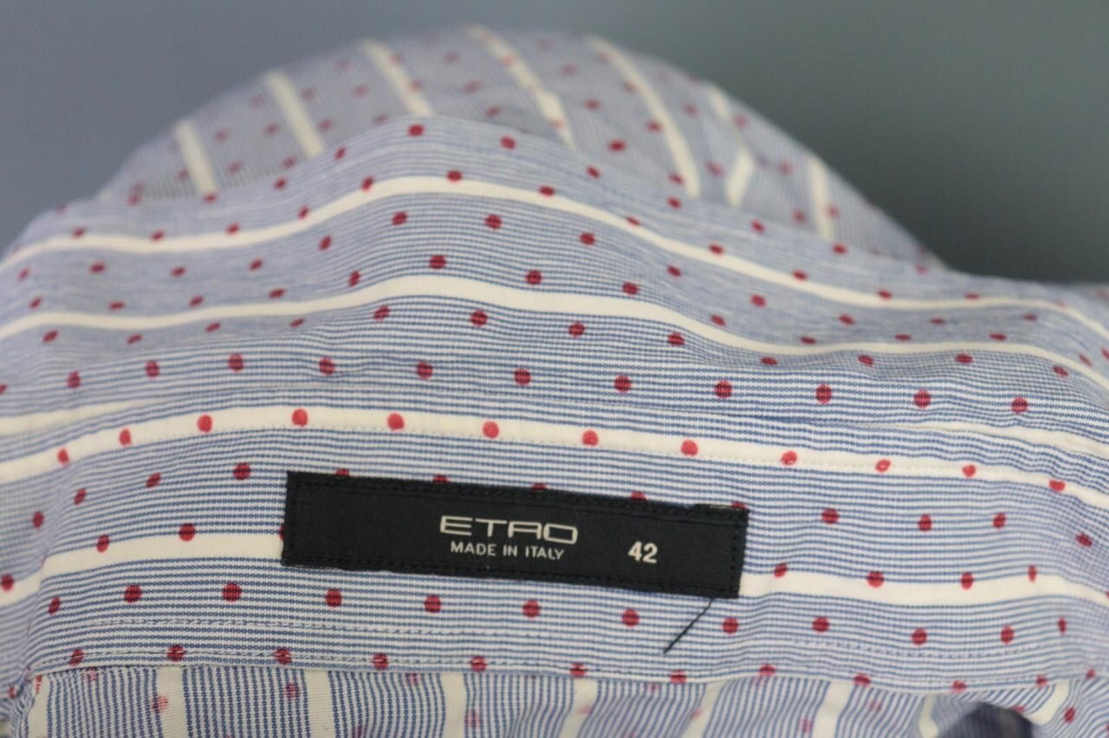 Etro Etro Milano Blue Striped Dotted Top Shirt Size 42 Size M / US 6-8 / IT 42-44 - 12 Thumbnail