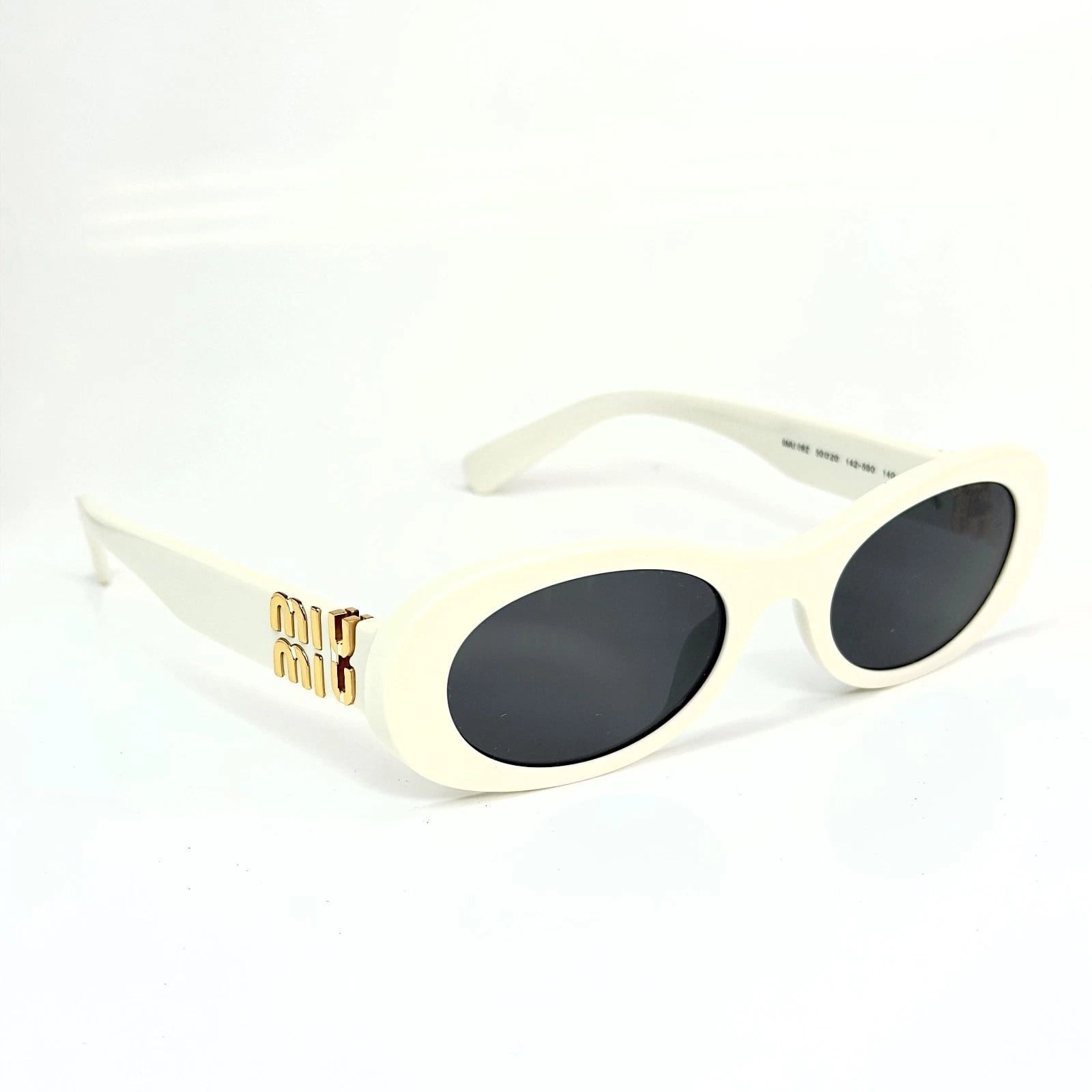 Miu Miu MIU MIU MU06ZS GLIPMSE LOGO 06Z White Logo Oval Luxury Size ONE SIZE - 6 Thumbnail