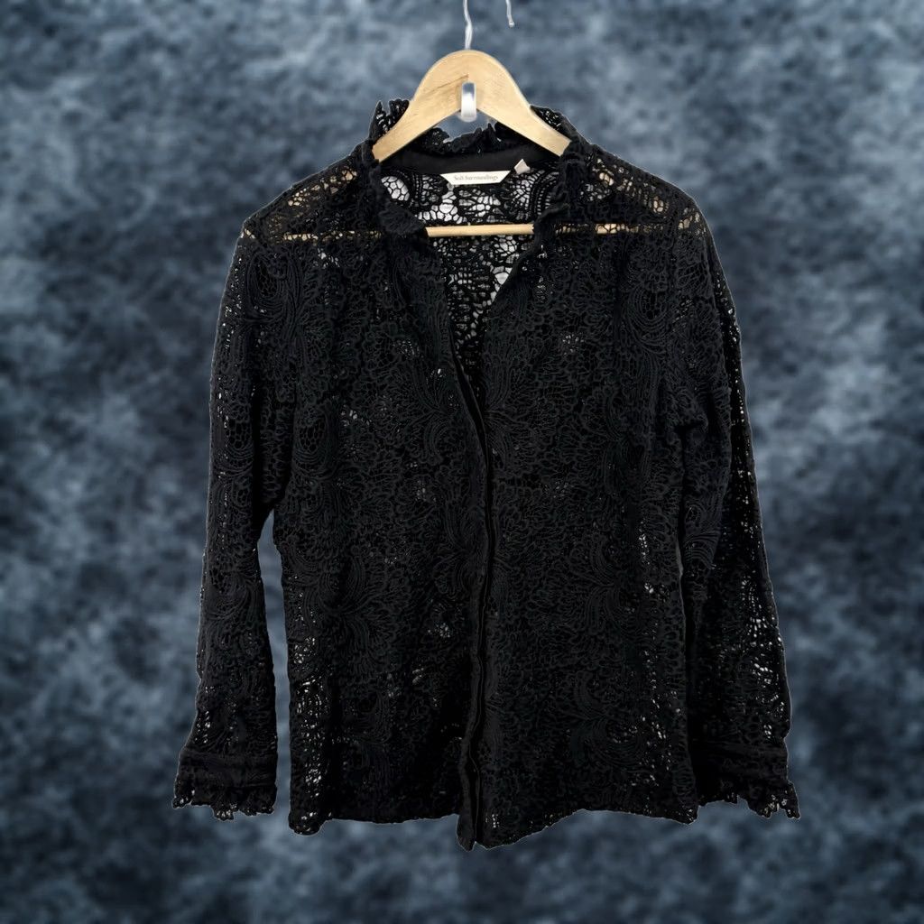 Soft Surroundings Soft Surroundings Top Medium Crochet Lace Dark Romantic Whimsigoth Witchy Fairy Blouse Black Womens Size M / US 6-8 / IT 42-44 - 1 Thumbnail