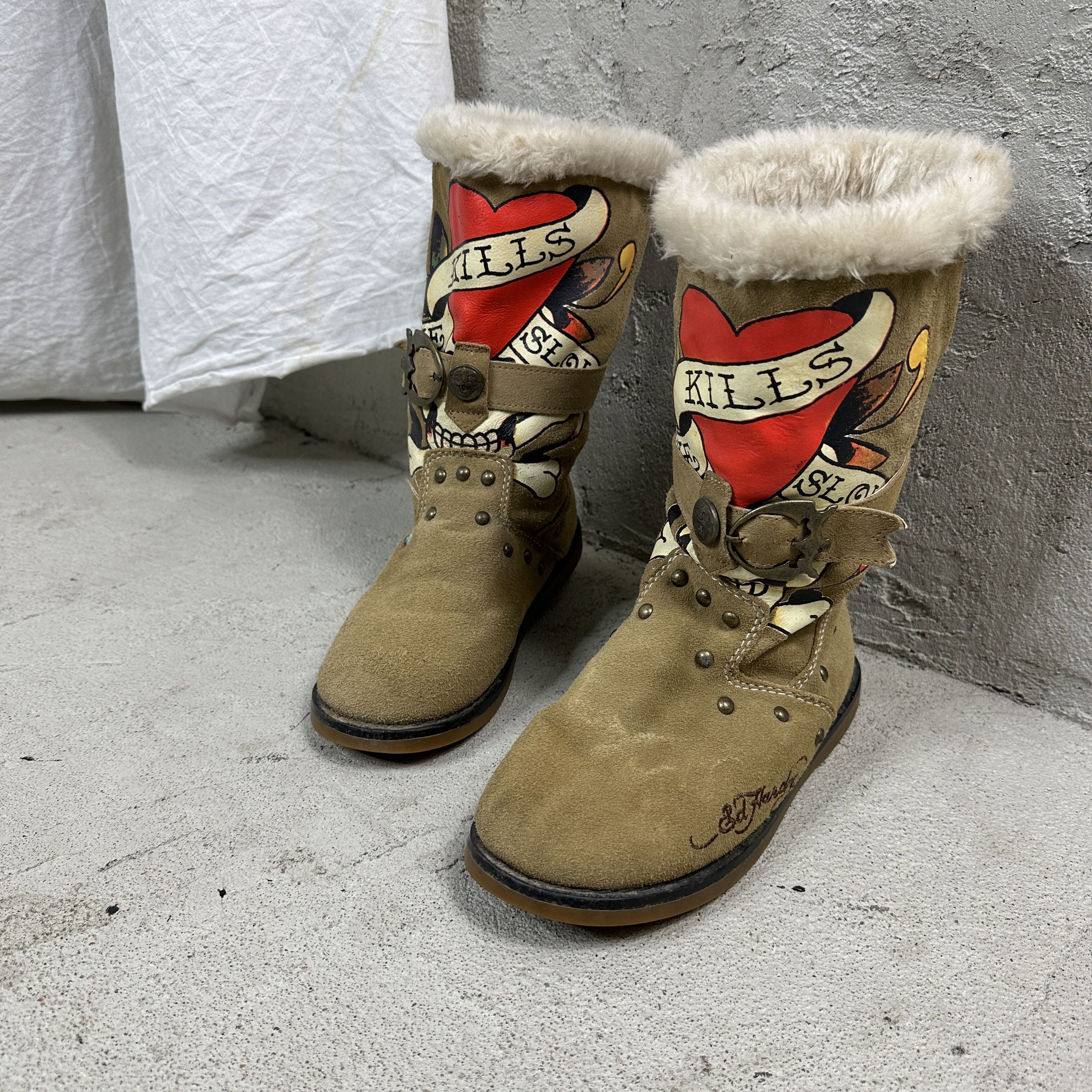 Ed Hardy × Vintage Vintage Ed Hardy Drip Y2K Boots Size US 6 / IT 36 - 3 Thumbnail