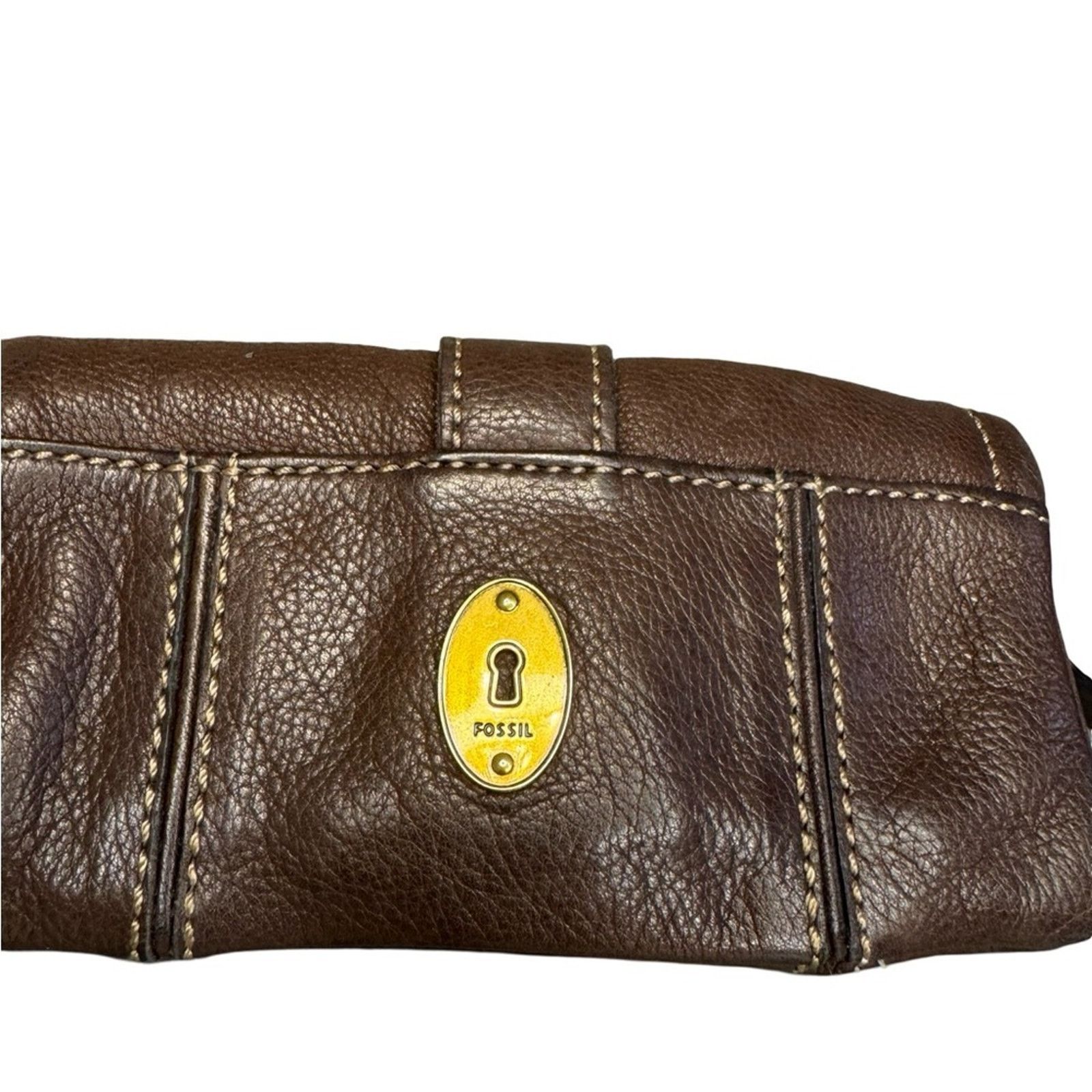 Fossil Vintage Fossil Brown Pebbled Leather Snap Long Wallet Size ONE SIZE - 4 Thumbnail