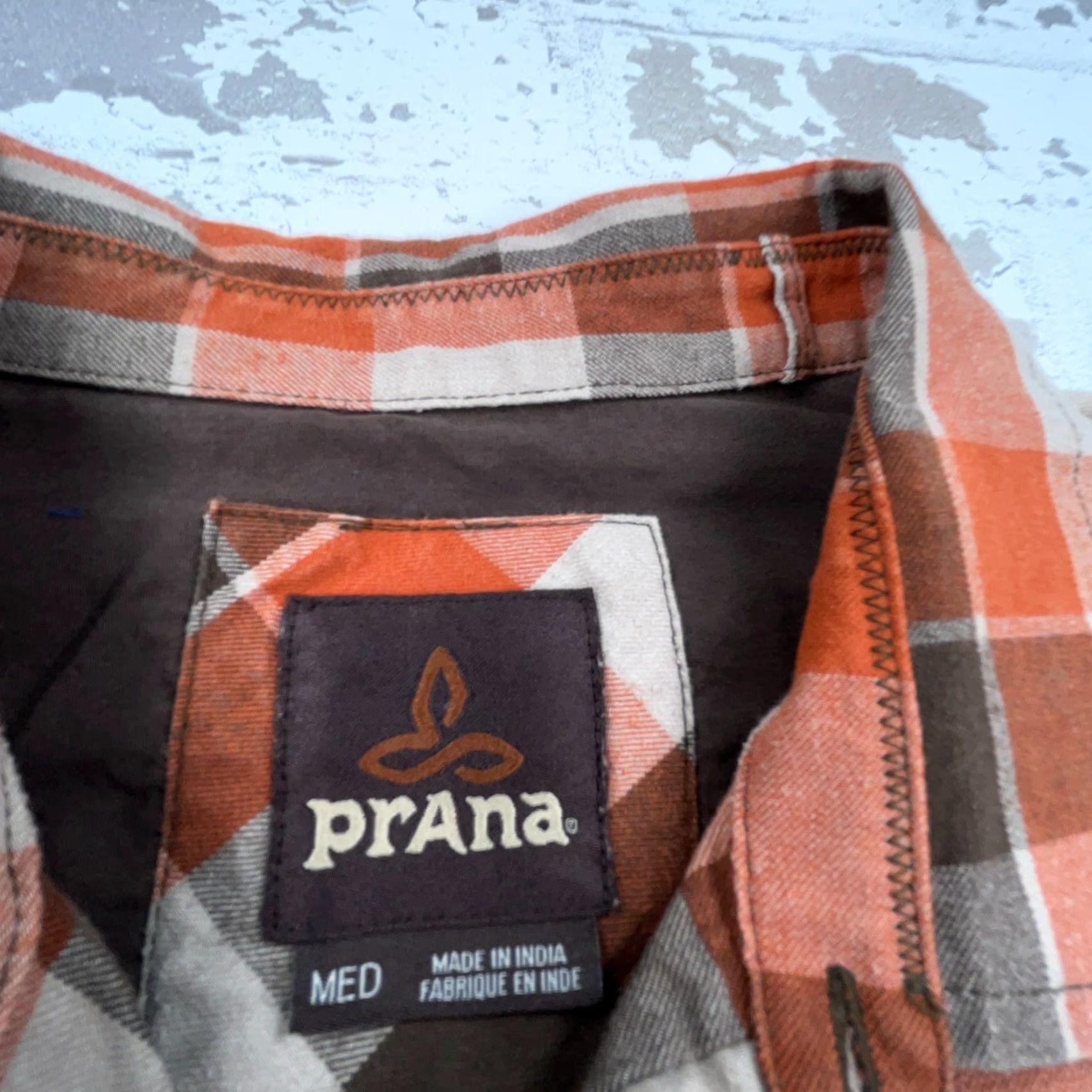 Prana Prana Shirt Men Medium Orange Brown Plaid Flannel Button-Up Outdoors Camp Hiking Size US M / EU 48-50 / 2 - 4 Thumbnail