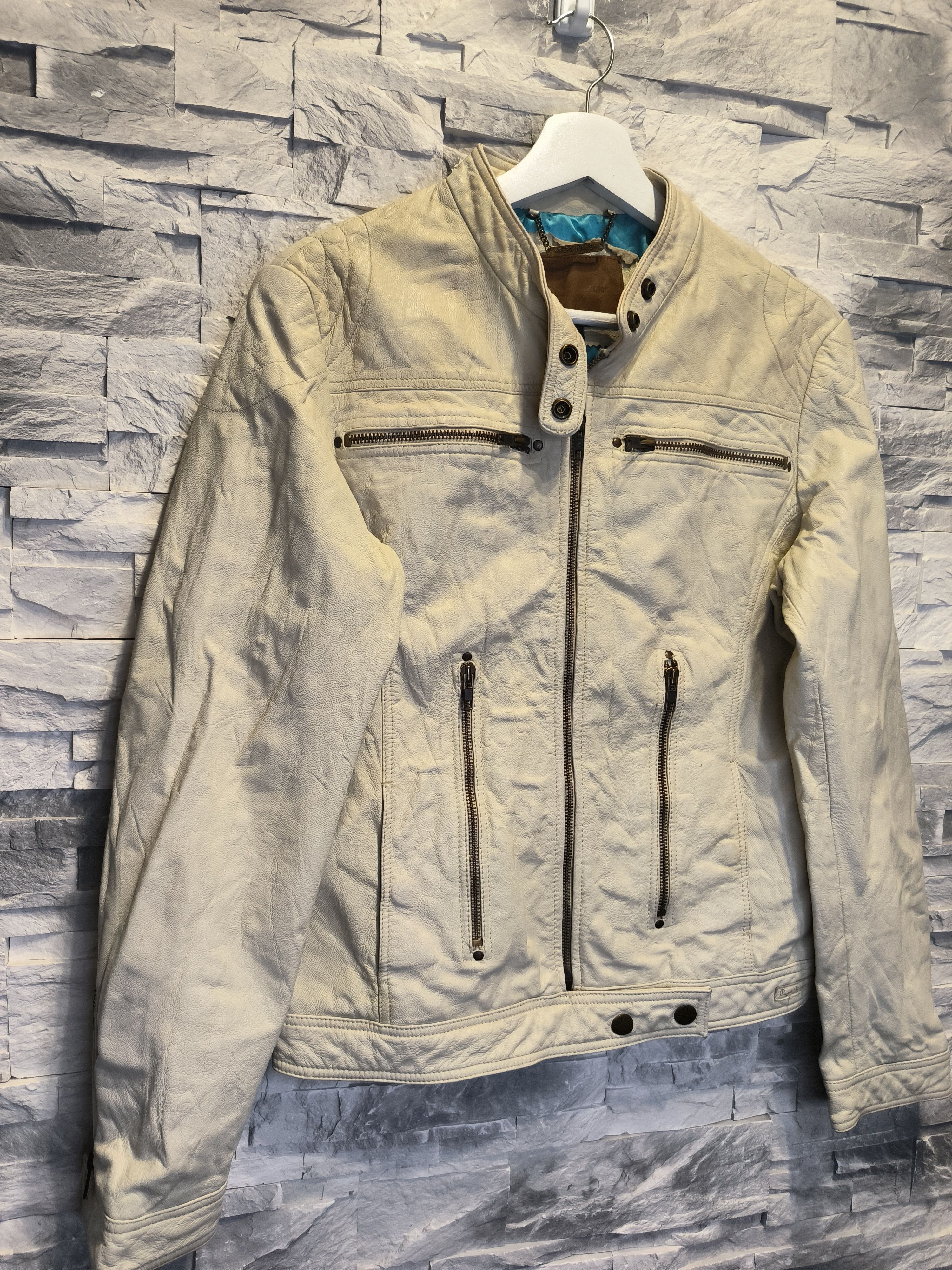 Pepe Jeans × Vintage Vintage Pepe Jeans Leather Jacket Size L / US 10 / IT 46 - 3 Thumbnail