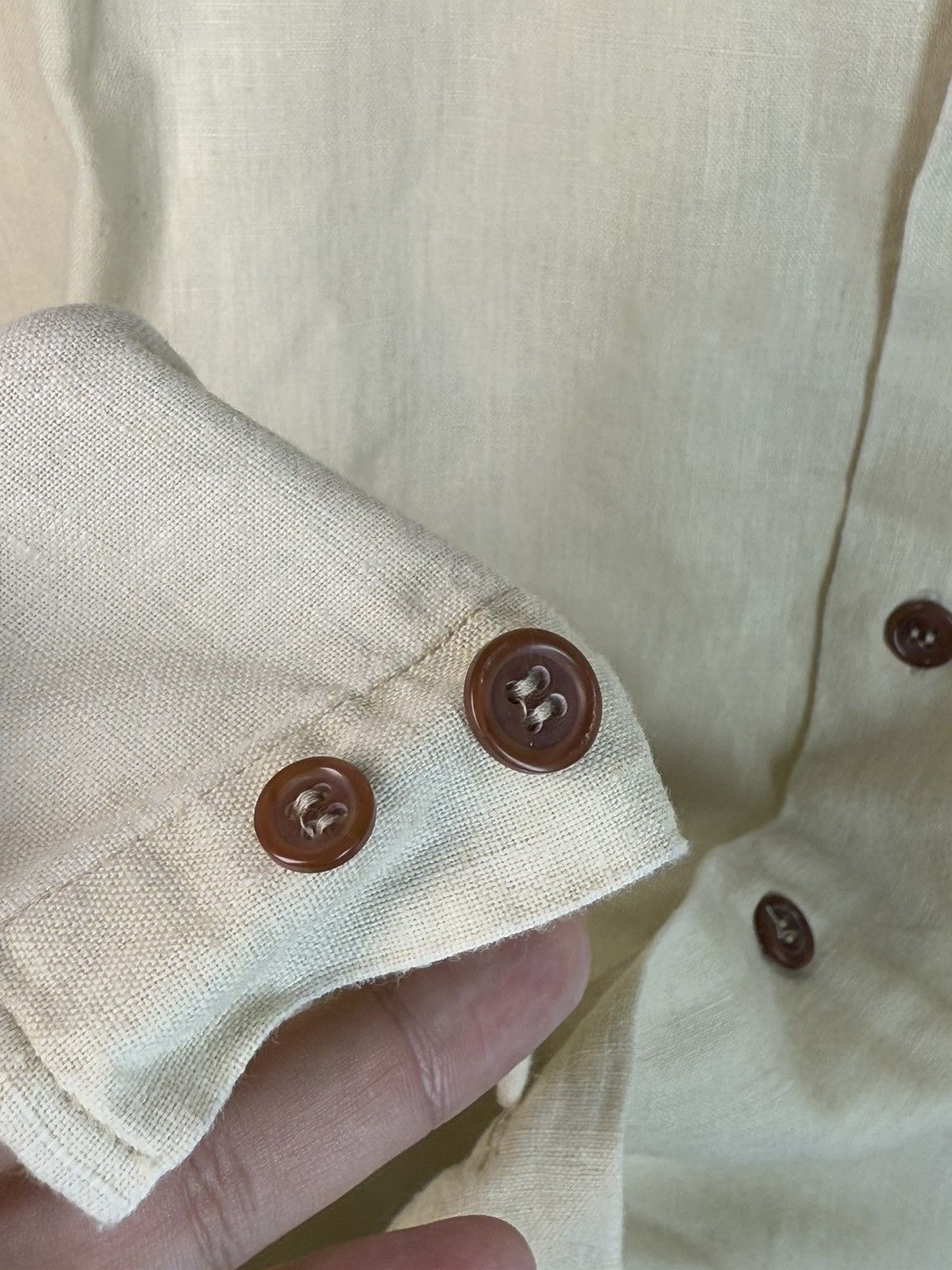 Yves Saint Laurent Linen 90s YSL Shirt Beige Lemon Summer Yves Saint Laurent Size US M / EU 48-50 / 2 - 10 Thumbnail