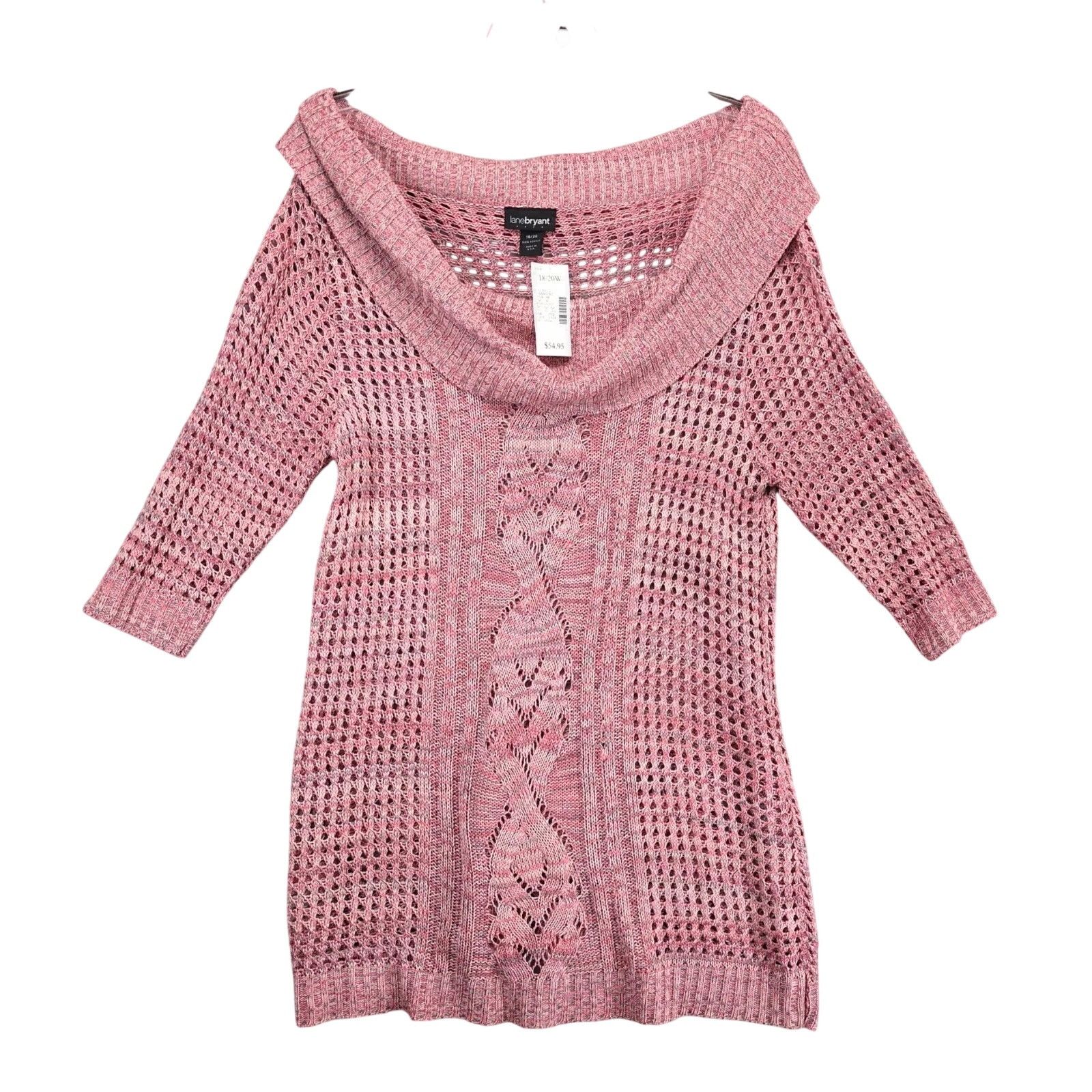 Other Lane Bryant Open Knit Cowl Neck Tunic Sweater Plus Size 18 Size XXL / US 16-18 / IT 52-54 - 1 Thumbnail