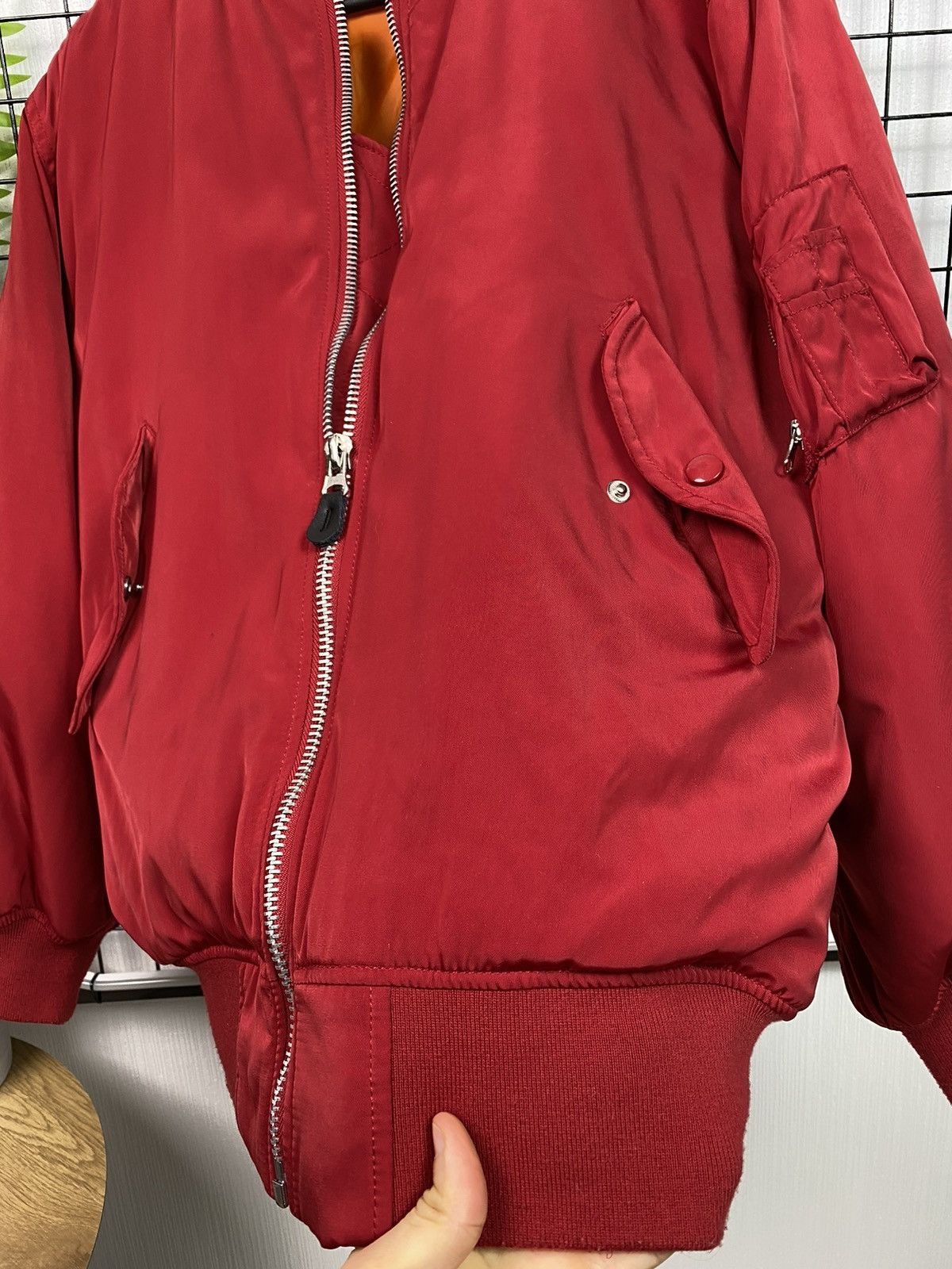 Vintage MA-1 Bomber Jacket Free size Men Red Military style Size US L / EU 52-54 / 3 - 7 Thumbnail