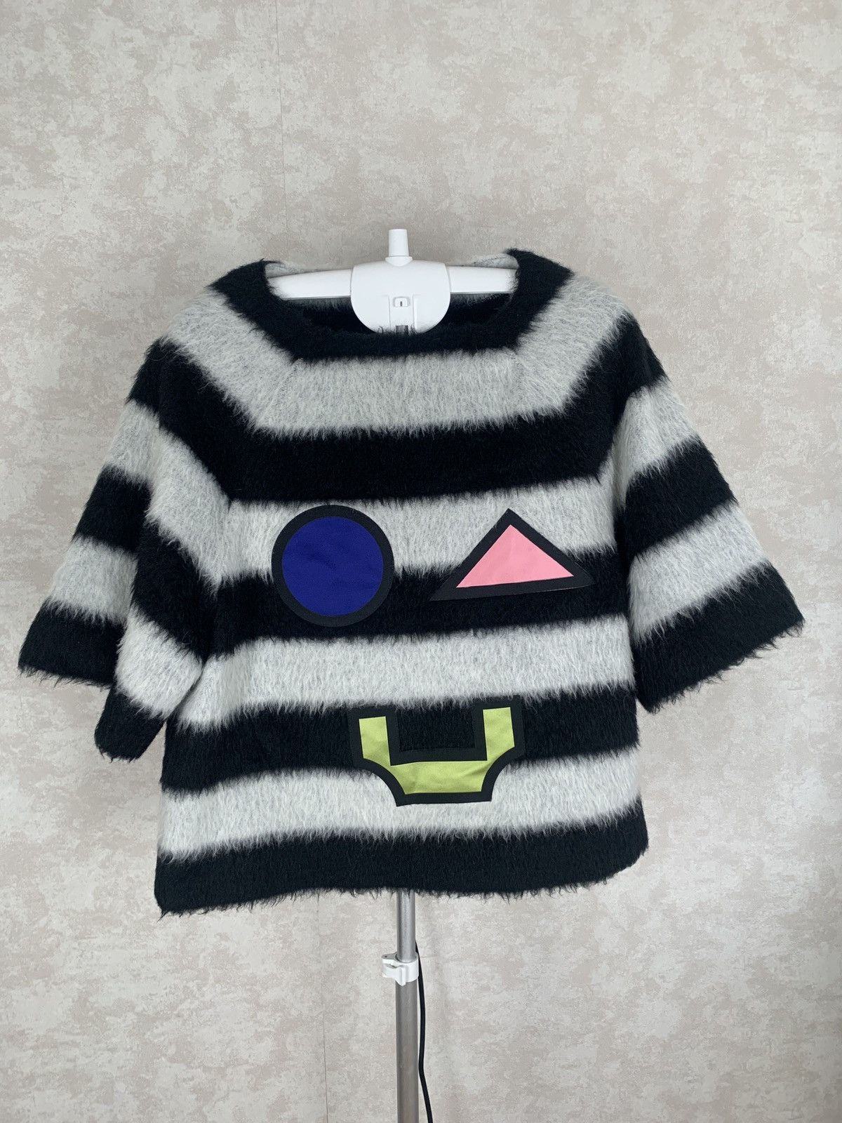 Armani × Emporio Armani Emporio Armani Striped Black White Face SweaterMohair FW2016 Size M / US 6-8 / IT 42-44 - 2 Thumbnail