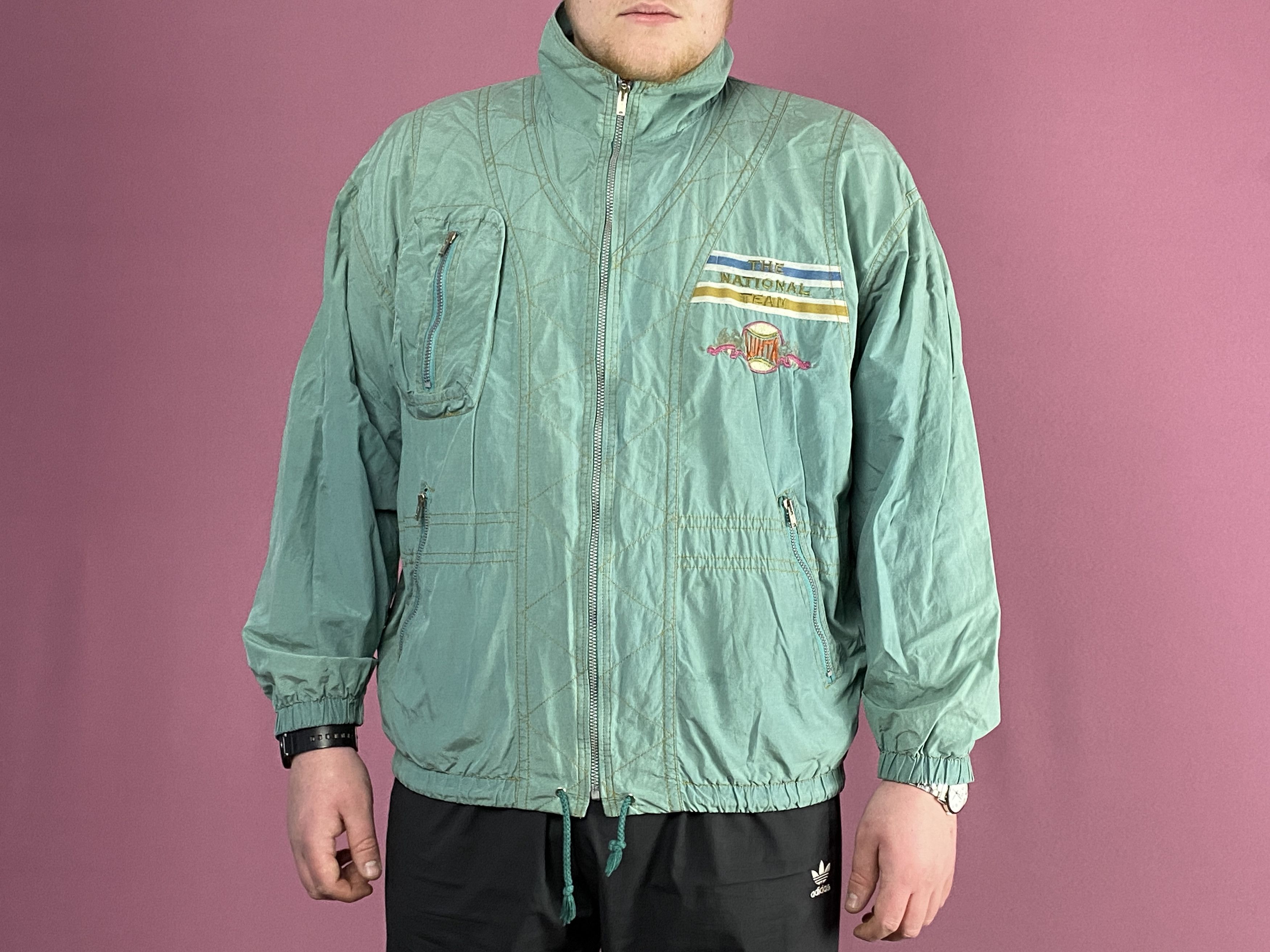 Vintage 90s Vintage Men's Windbreaker Jacket - Size 44 / XL Size US XL / EU 56 / 4 - 4 Thumbnail