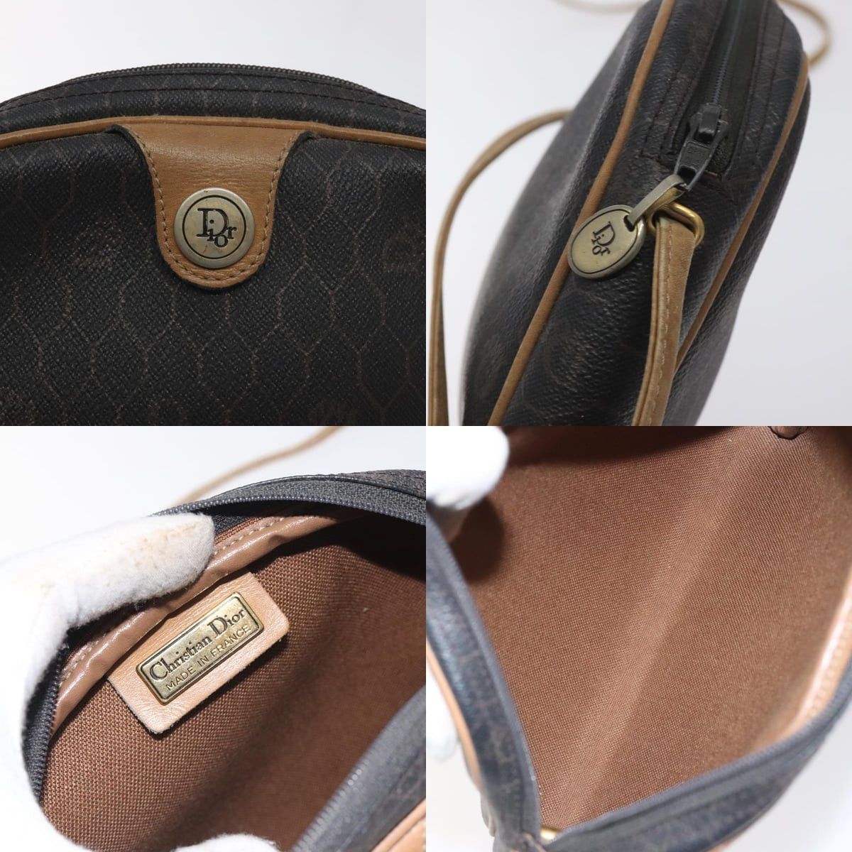 Dior DIOR Honeycomb Canvas Shoulder Bag Pvc Leather Black Gold Size ONE SIZE - 11 Thumbnail