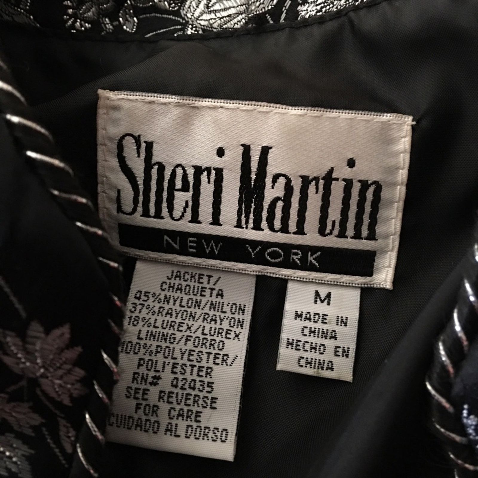 Vintage Sheri Martin New York metallic floral embroidered jacket Size M / US 6-8 / IT 42-44 - 7 Thumbnail
