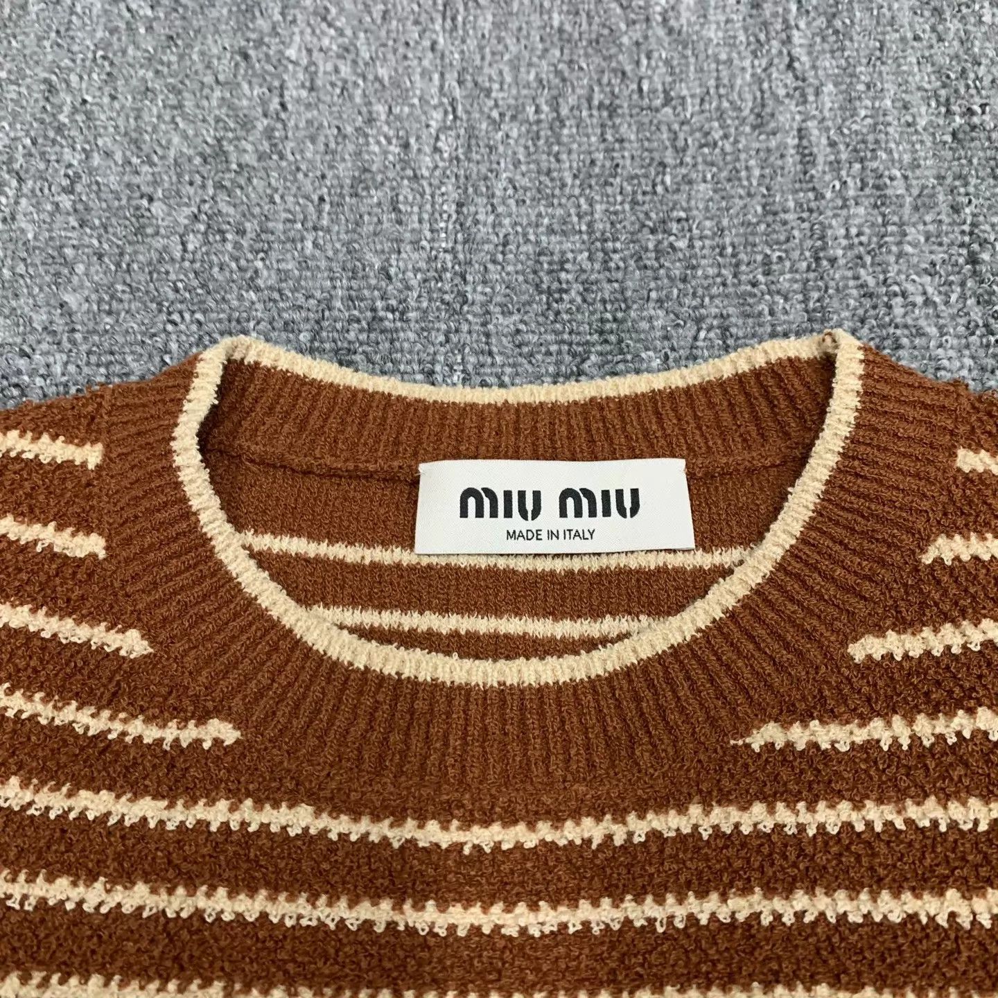 Miu Miu MIU MIU Brown Towel Stripe Knit SS 38 Size XS / US 0-2 / IT 36-38 - 7 Thumbnail