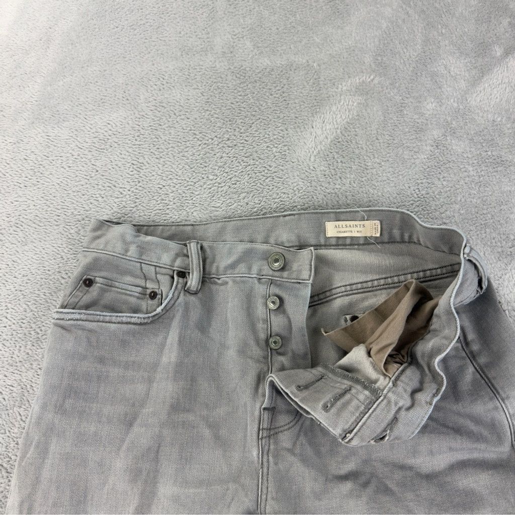 Allsaints All Saints Cigarette Men's Size 32x30 Light Grey Button Fly Size US 33 - 5 Thumbnail