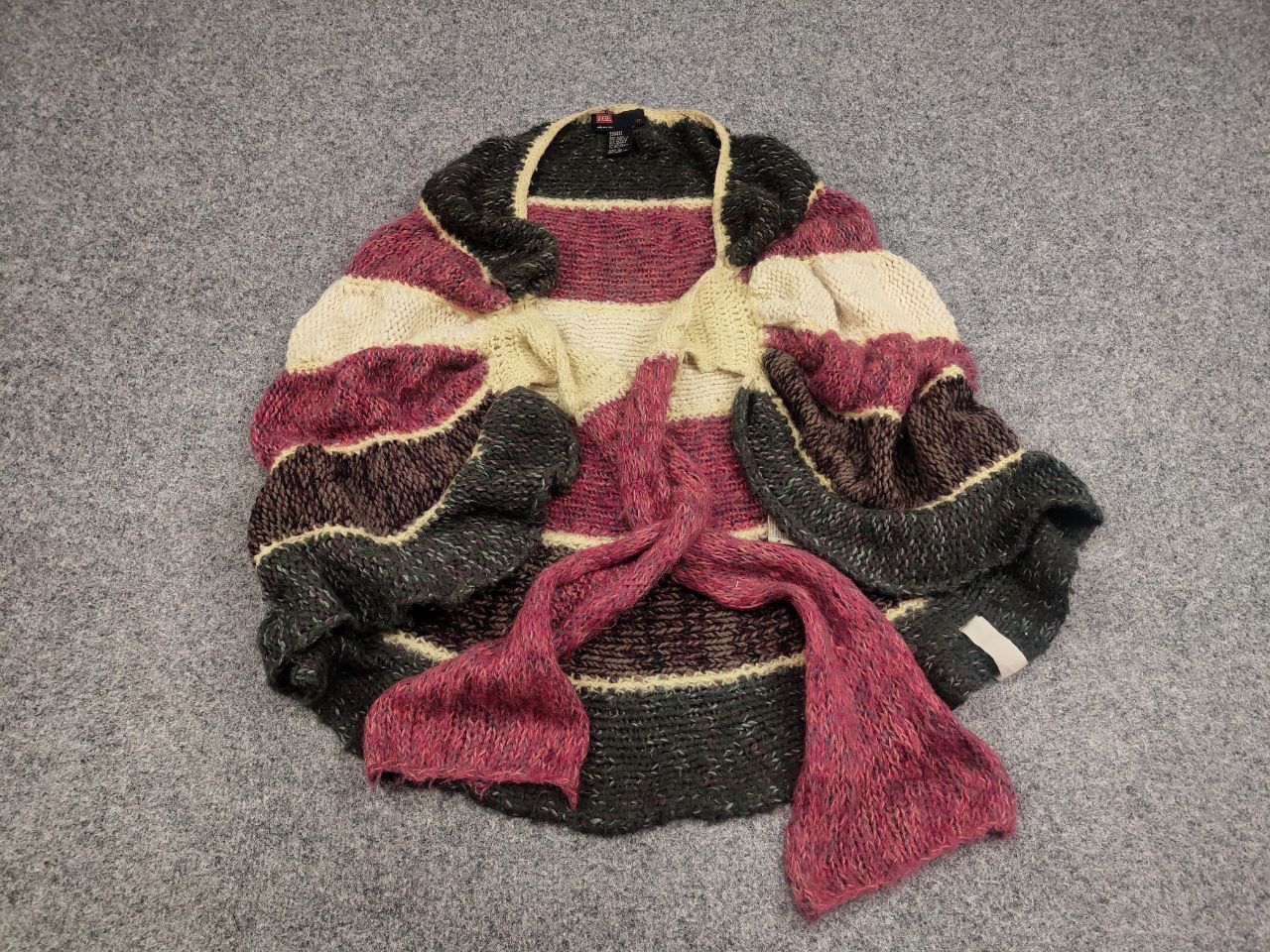 Diesel Vintage Diesel Hand Knit Sweater Wool Mohair Blend Poncho Size ONE SIZE - 2 Thumbnail
