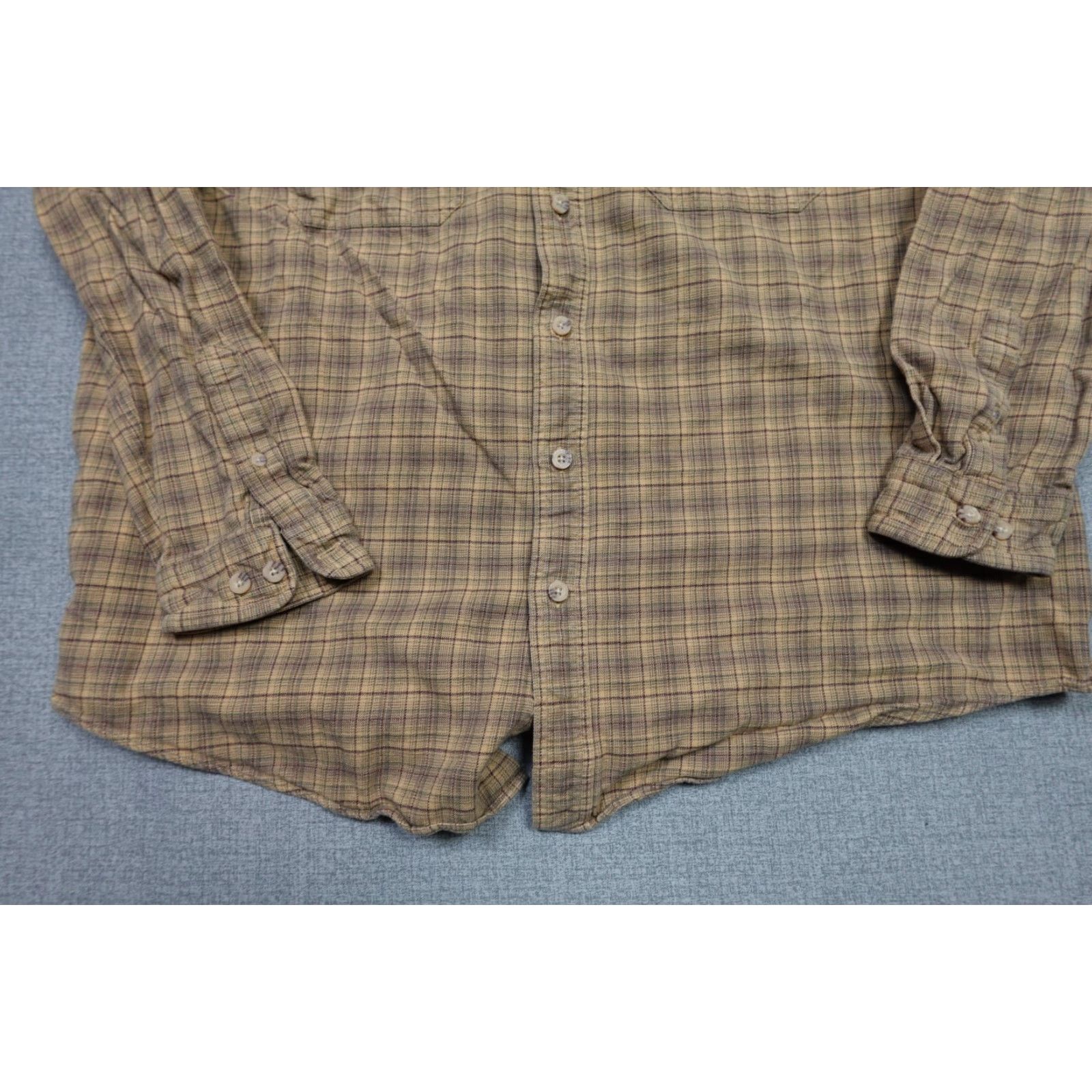 Carhartt Carhartt Button-Up Flannel Shirt Mens XL Brown Plaid Workwear S131GYL Size US XL / EU 56 / 4 - 3 Thumbnail