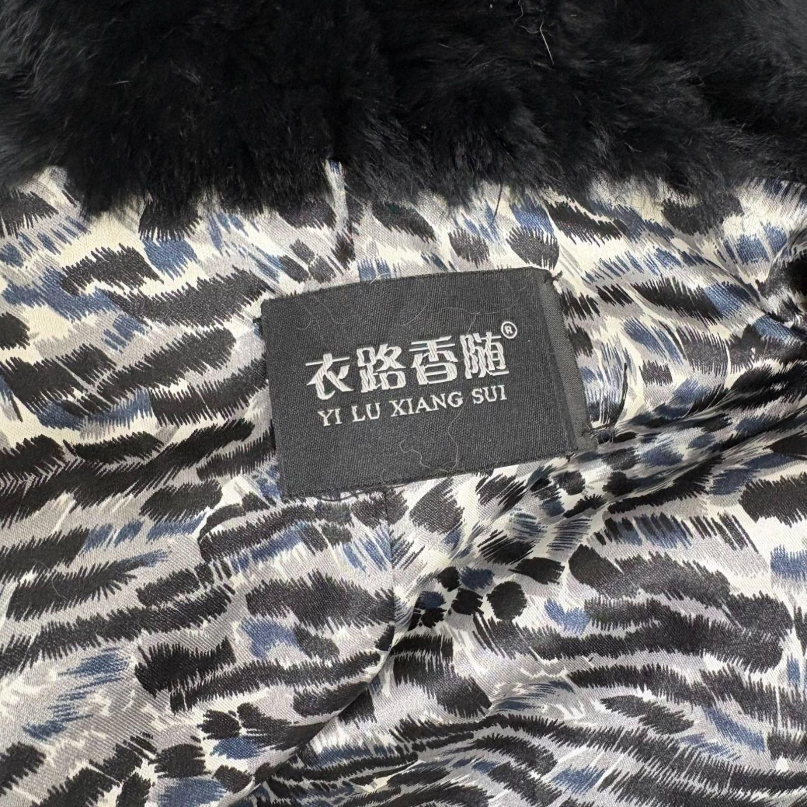 Other Vintage Y2K Jet Black Rabbit & Fox Fur Hooded Jacket Size S / US 4 / IT 40 - 5 Thumbnail