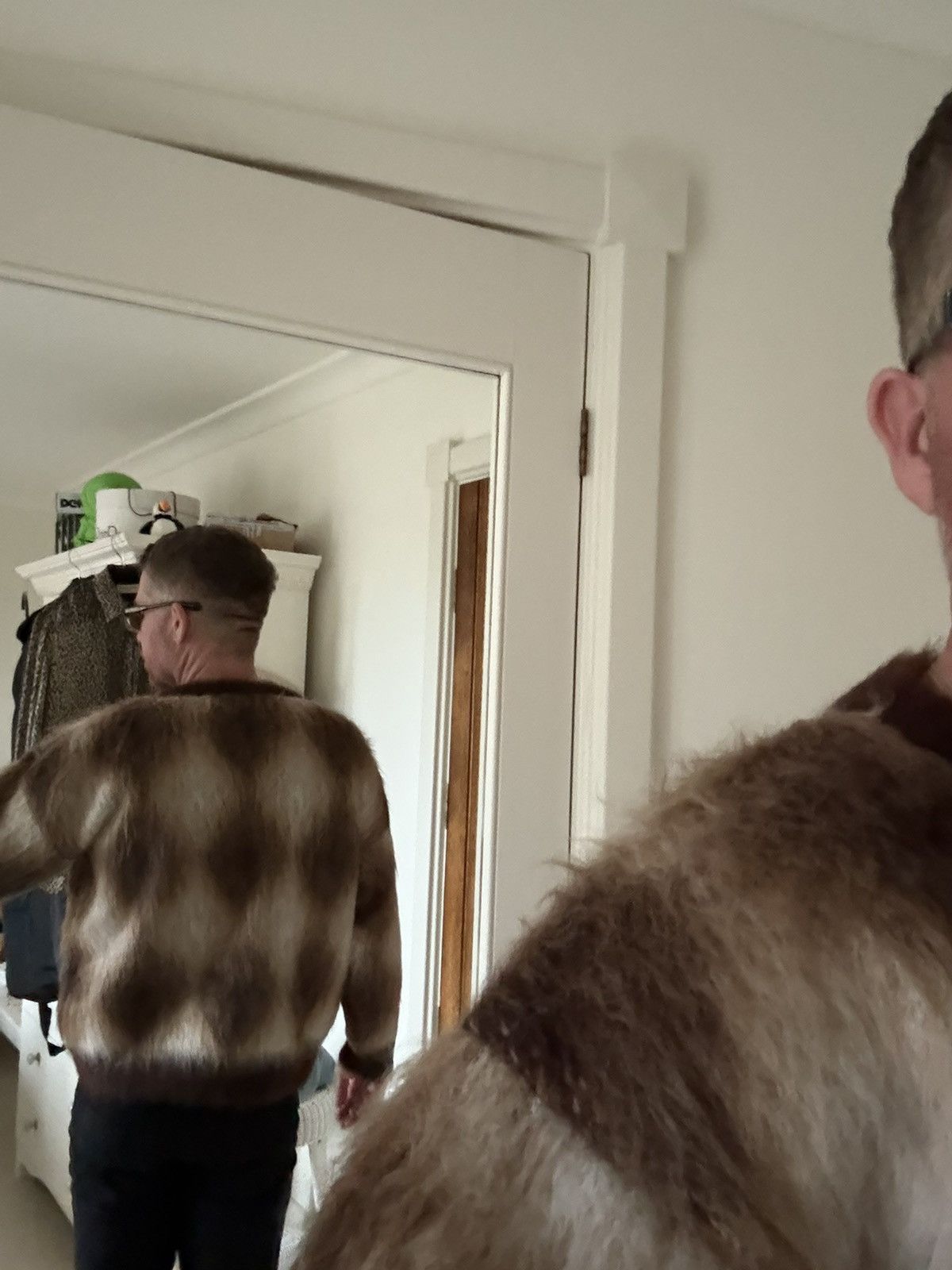 Celine $1.4k FW22 Celine argyle mohair blend fuzzy sweater M Hedi Size US M / EU 48-50 / 2 - 10 Thumbnail