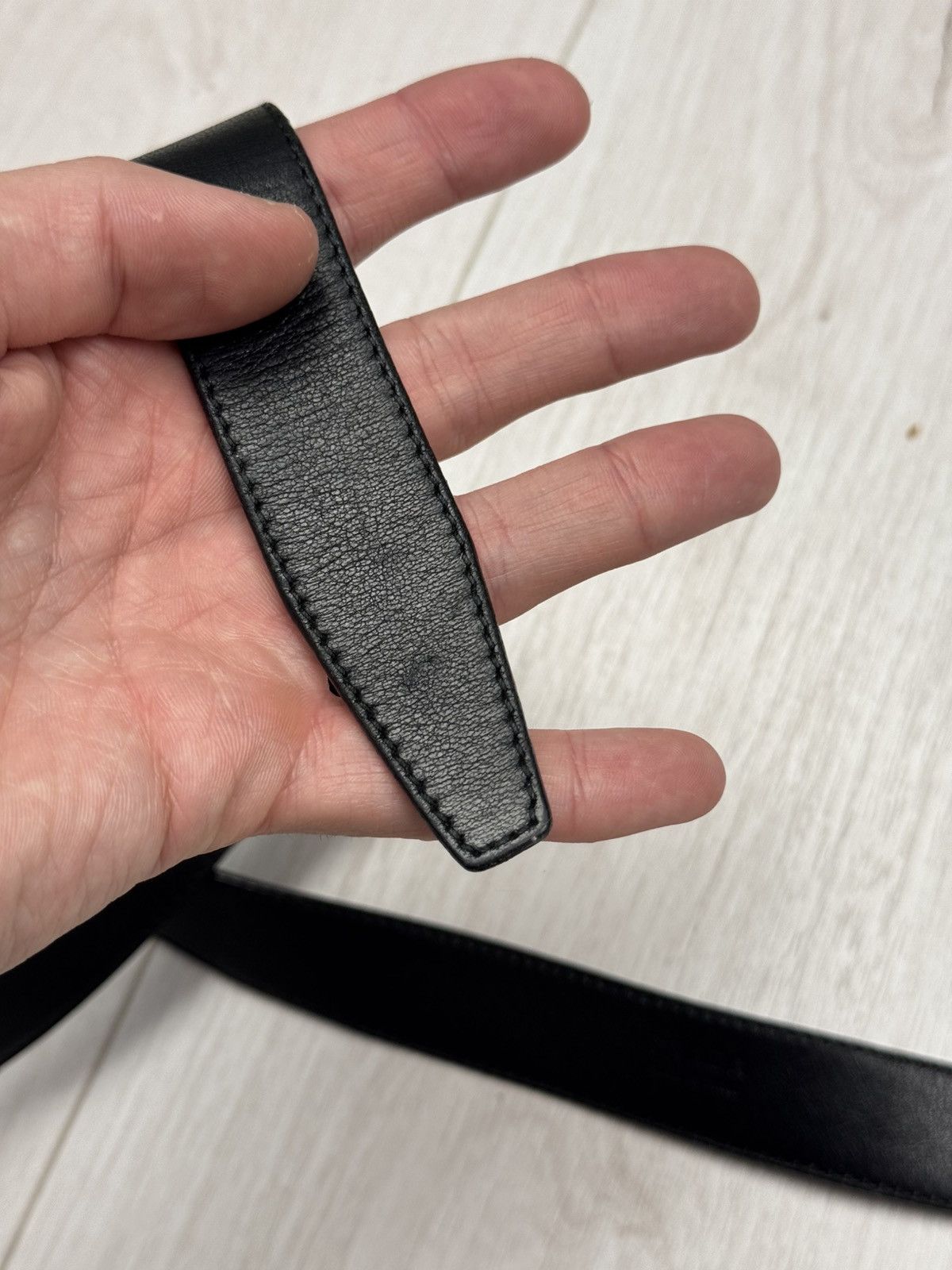 Prada PRADA Belt Black Women's genuine Leather 100cm Size ONE SIZE - 7 Thumbnail