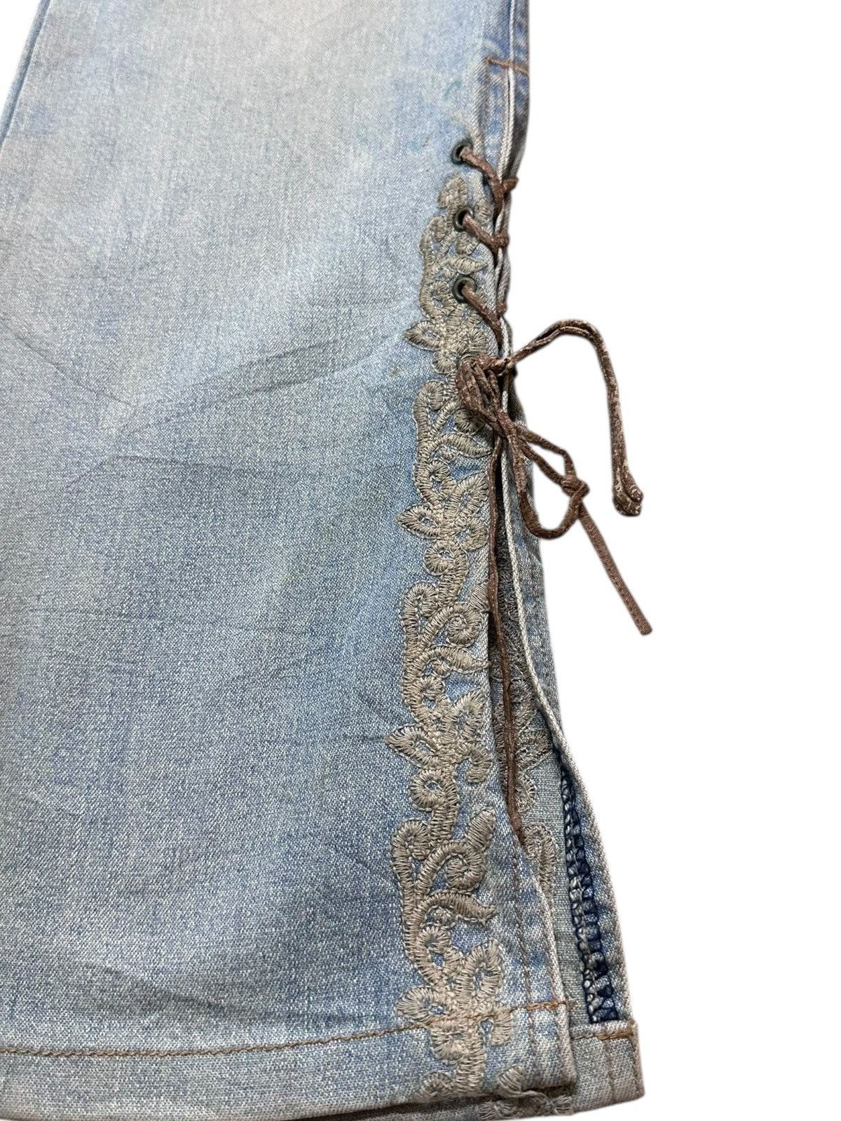 Japanese Brand Vintage Maitresse Flare Bootcut Faded Mudwash Denim Size 29" - 5 Thumbnail
