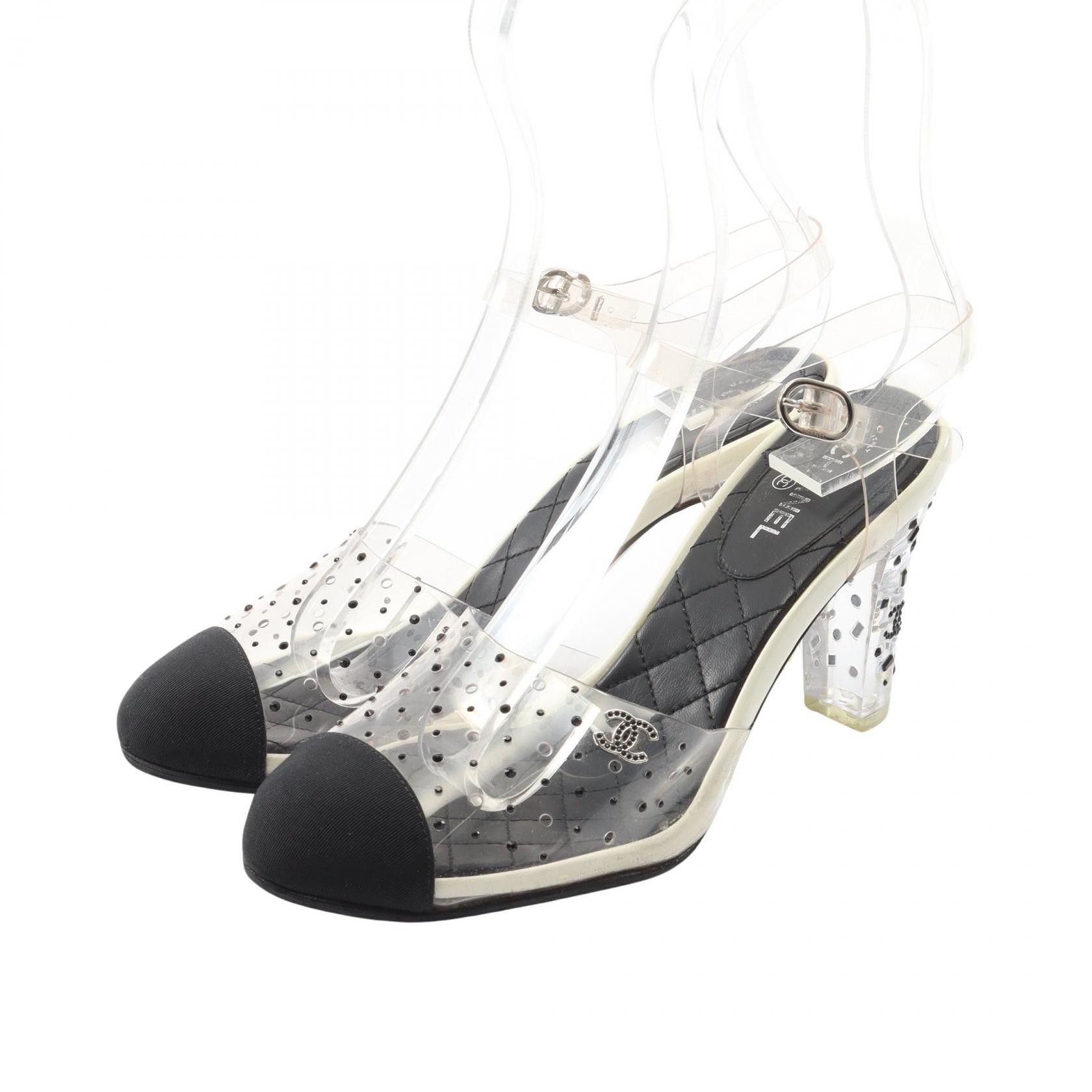 Chanel Chanel Chanel Coco Mark Rhinestone PVC Coated Canvas Sandals Plastic / Synthetic Other DUTY FREE for USA Size ONE SIZE - 1 Thumbnail
