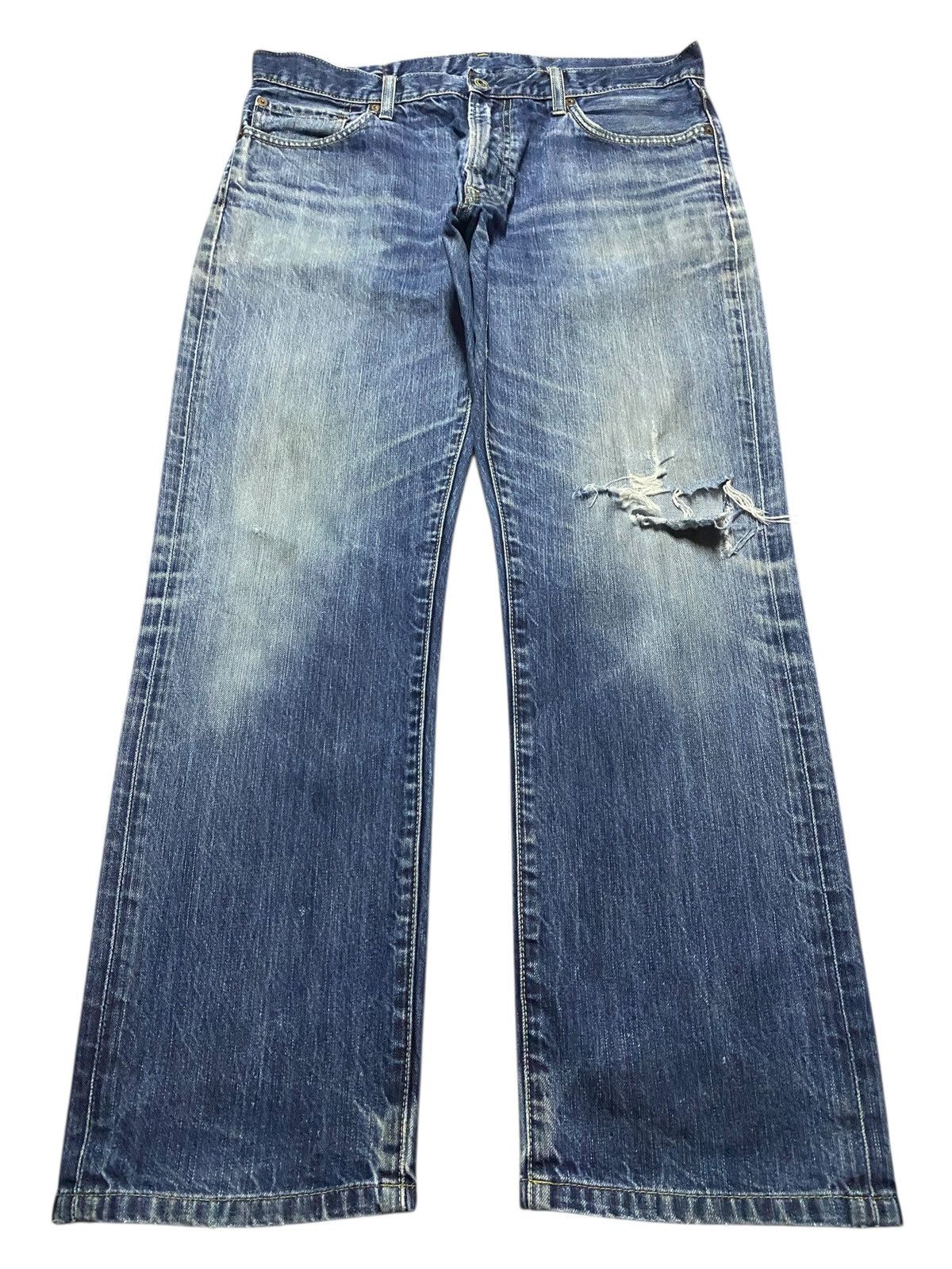 Vintage Japanese Brand Uniqlo S002 Distressed Loose Jeans
