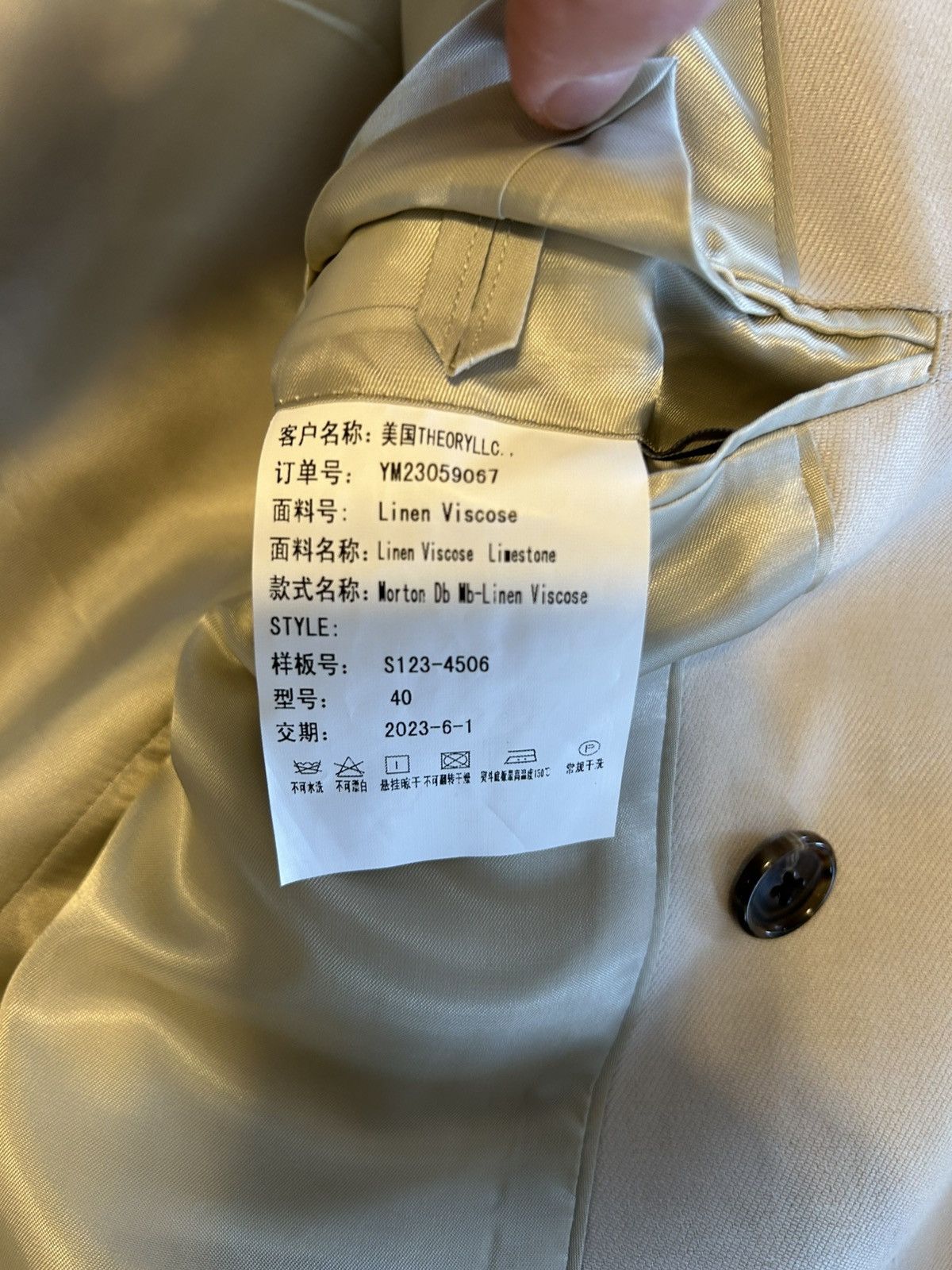 Theory Light grey linen viscose double breasted blazer Size 40R - 4 Thumbnail