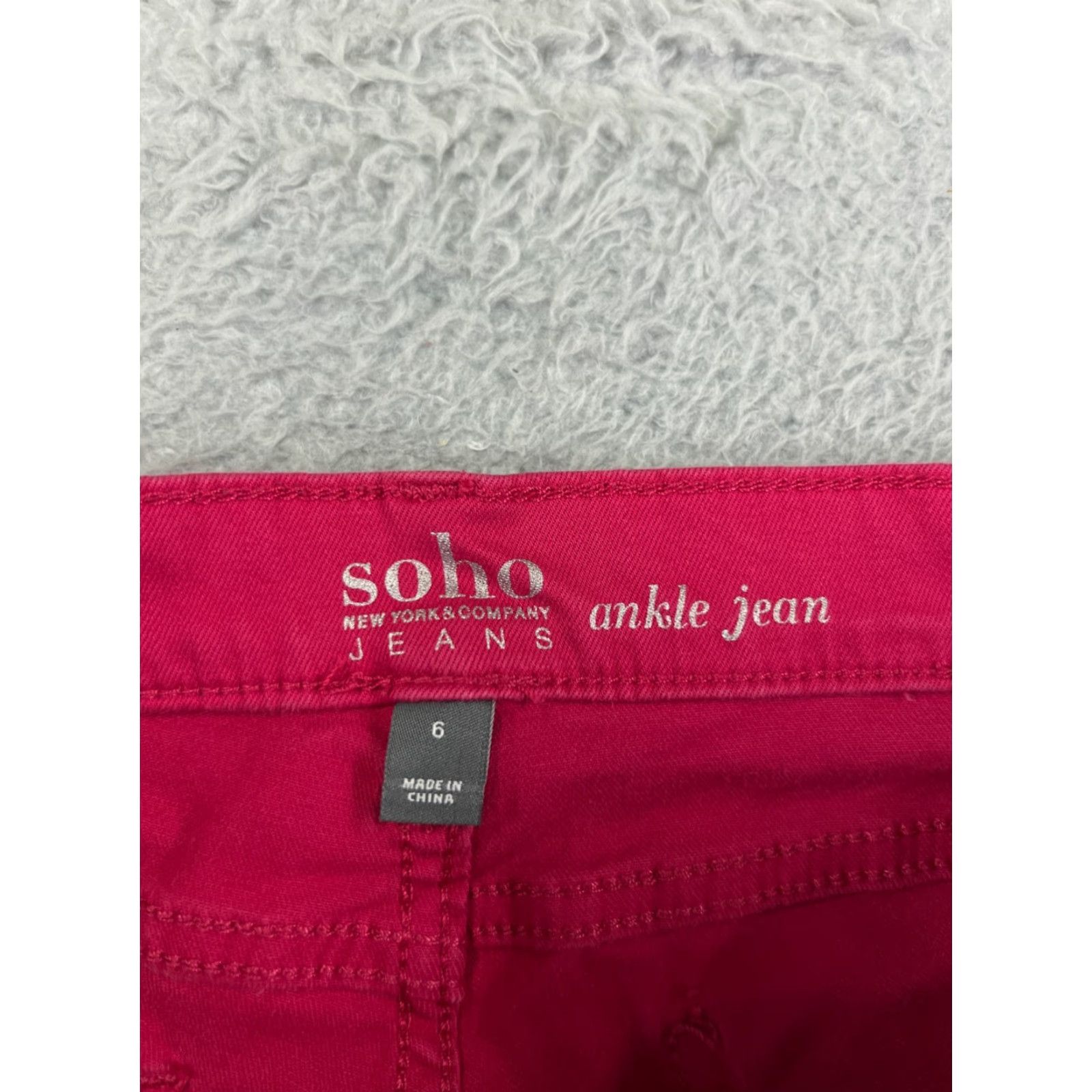 Denime SOHO WOMENS Jeans Skinny 6 Pink Blue Denim 5-Pocket Regular Inseam 24 in Cotton Blend Size 28" / US 6 / IT 42 - 7 Thumbnail