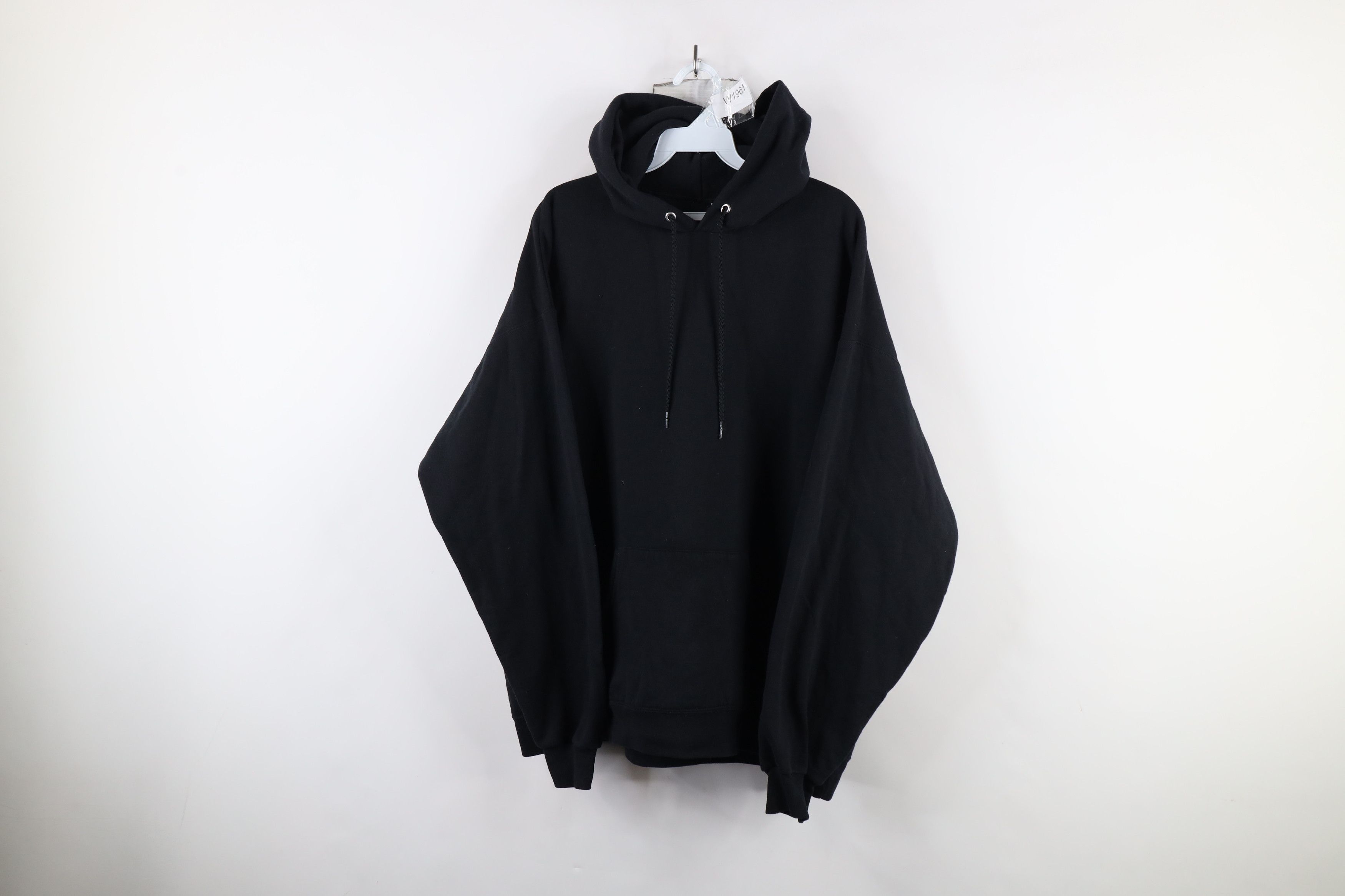 Vintage Vintage 90s Streetwear Blank Hoodie Sweatshirt Black Size US XL / EU 56 / 4 - 1 Thumbnail