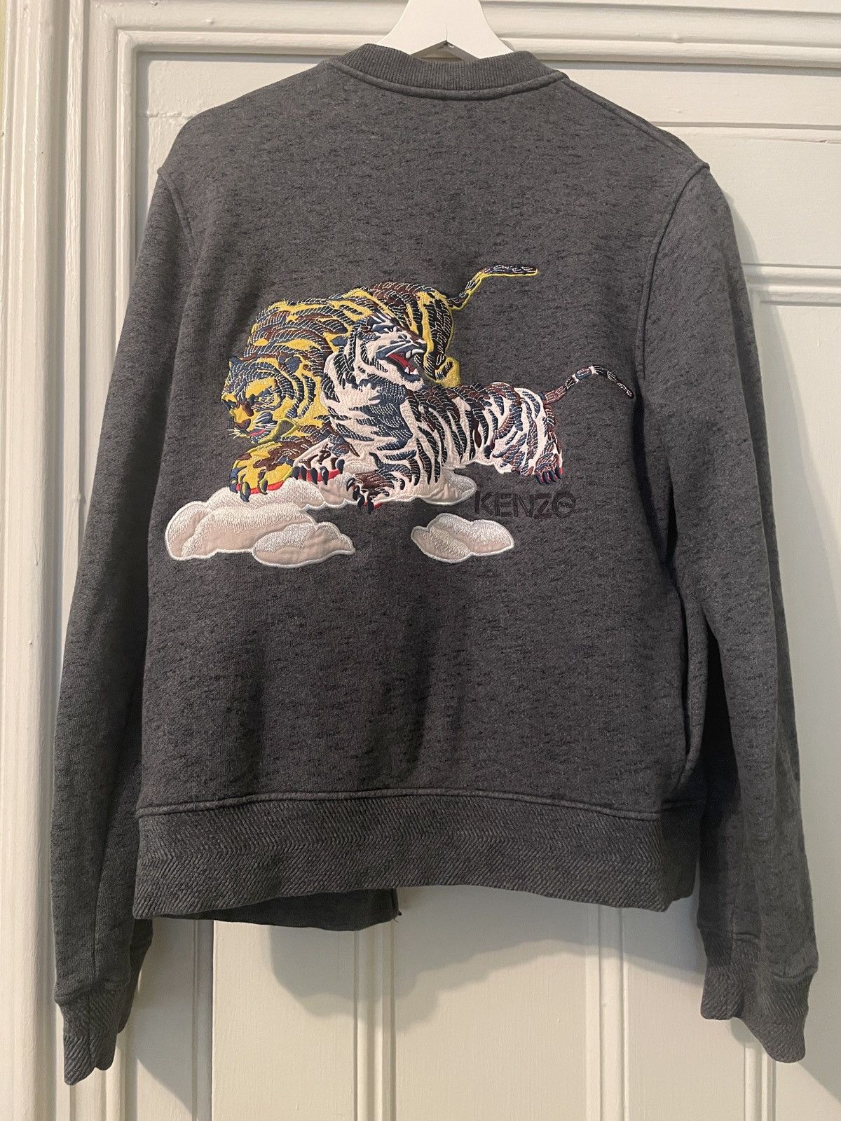 image of Kenzo Charcoal Jersey Zip-Up, Men's (Size Small)