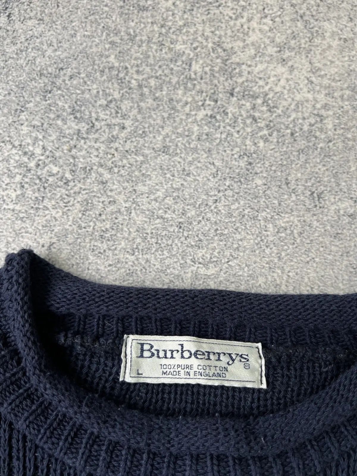 Burberry × Vintage Vintage Burberry Big Logo heavy knit sweater Size US L / EU 52-54 / 3 - 6 Thumbnail