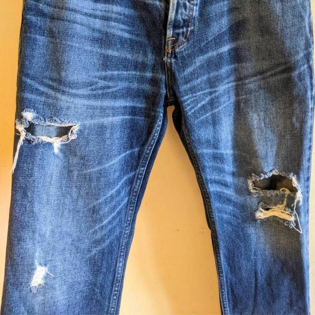 Hollister Hollister Men’s Distressed Straight Leg Jeans W32 L32 Medium Wash Button Fly Size US 32 / EU 48 - 8 Thumbnail