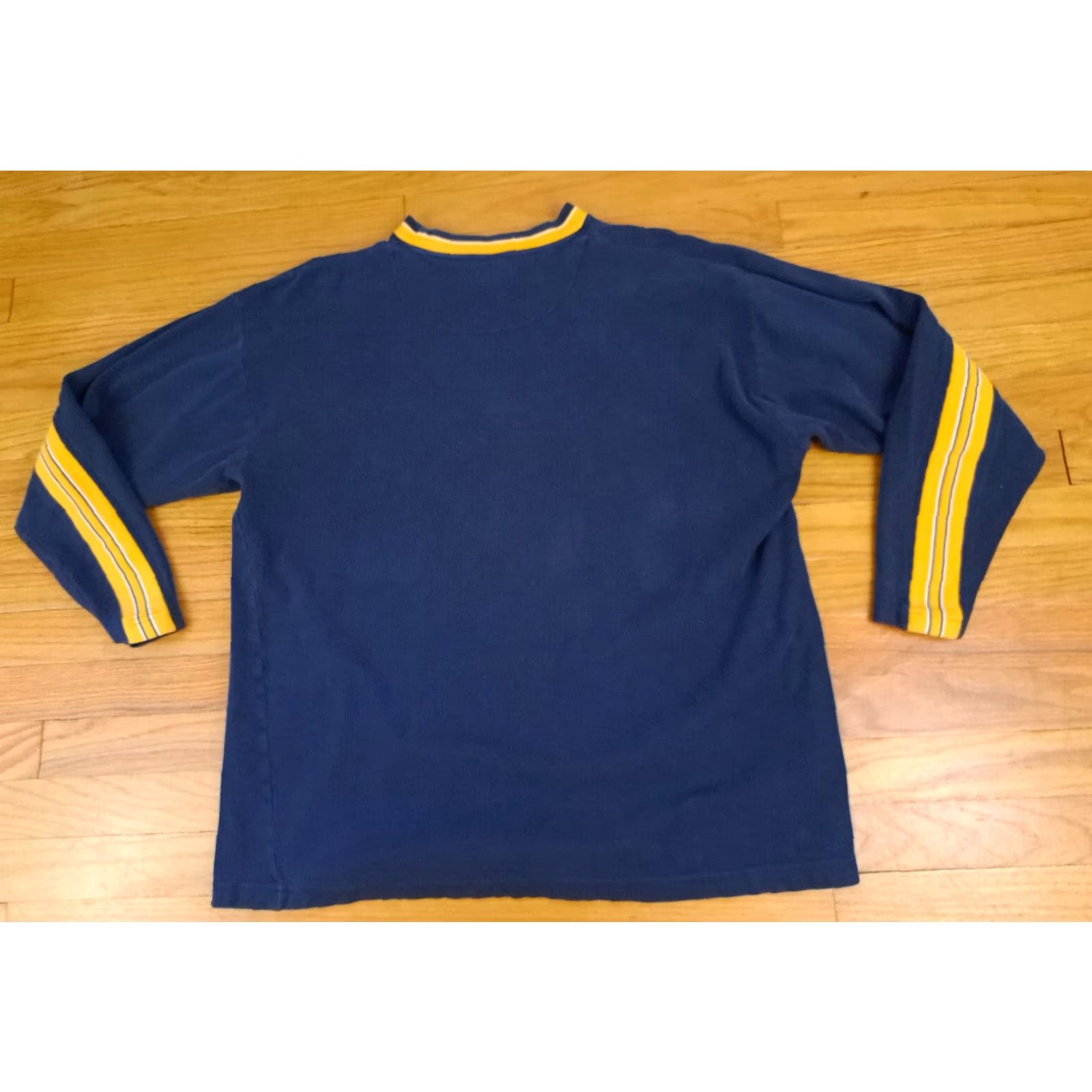 Vintage Cadre Michigan Wolverines Long Sleeve Thick Medium Embroidered Football Shirt Cadre Blue Cotton Blend Fleece Sweatshirt Pullover M Men Size US M / EU 48-50 / 2 - 4 Thumbnail