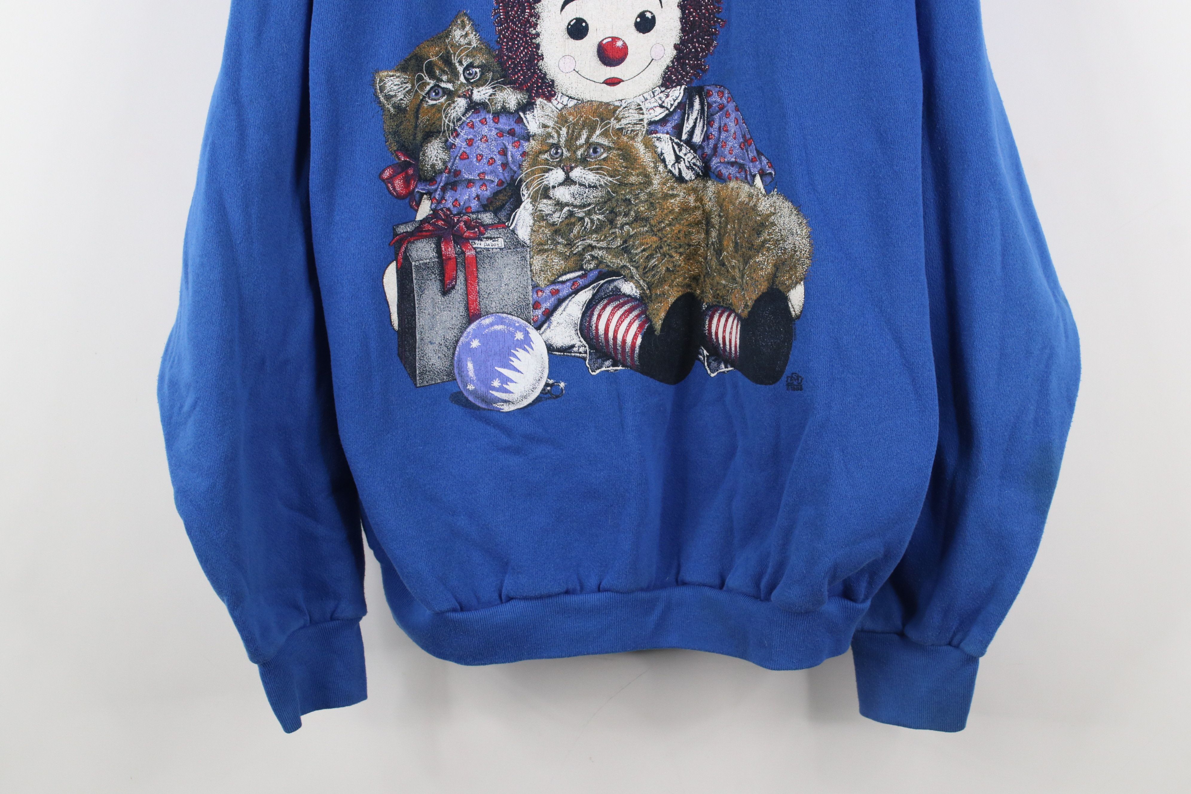 Vintage Vintage 90s Raggedy Ann Cat Kitten Crewneck Sweatshirt USA Size L / US 10 / IT 46 - 3 Thumbnail
